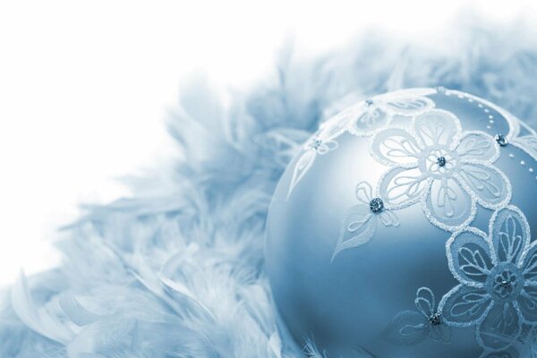 Beautiful Christmas ball in blue tones