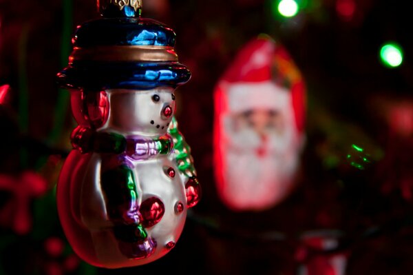 Jouet de Noël en verre bonhomme de neige