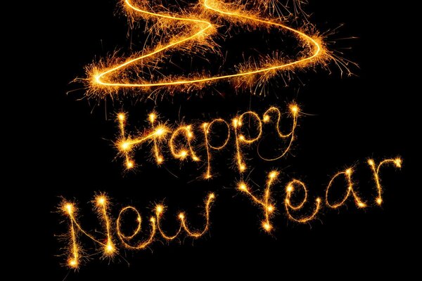 Fiery inscription - Happy New Year