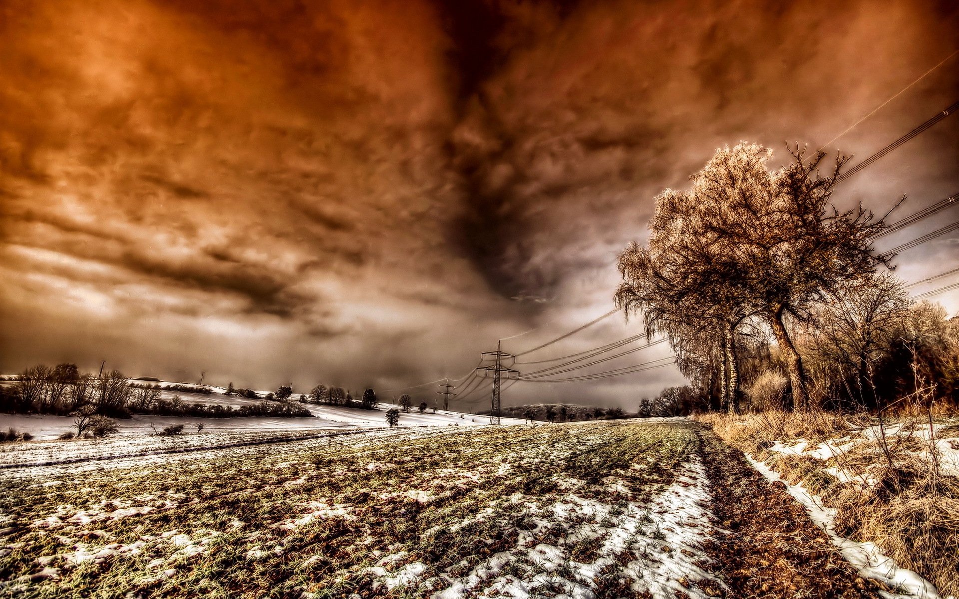 the field sky nature landscape