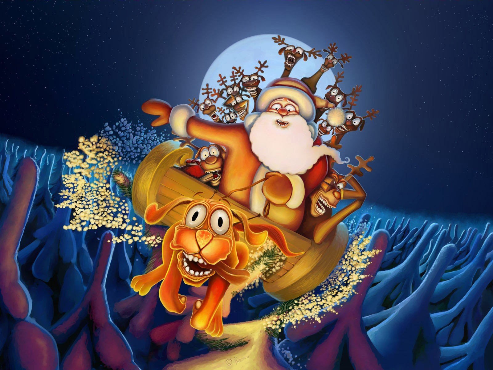 reindeer father christmas new year christma