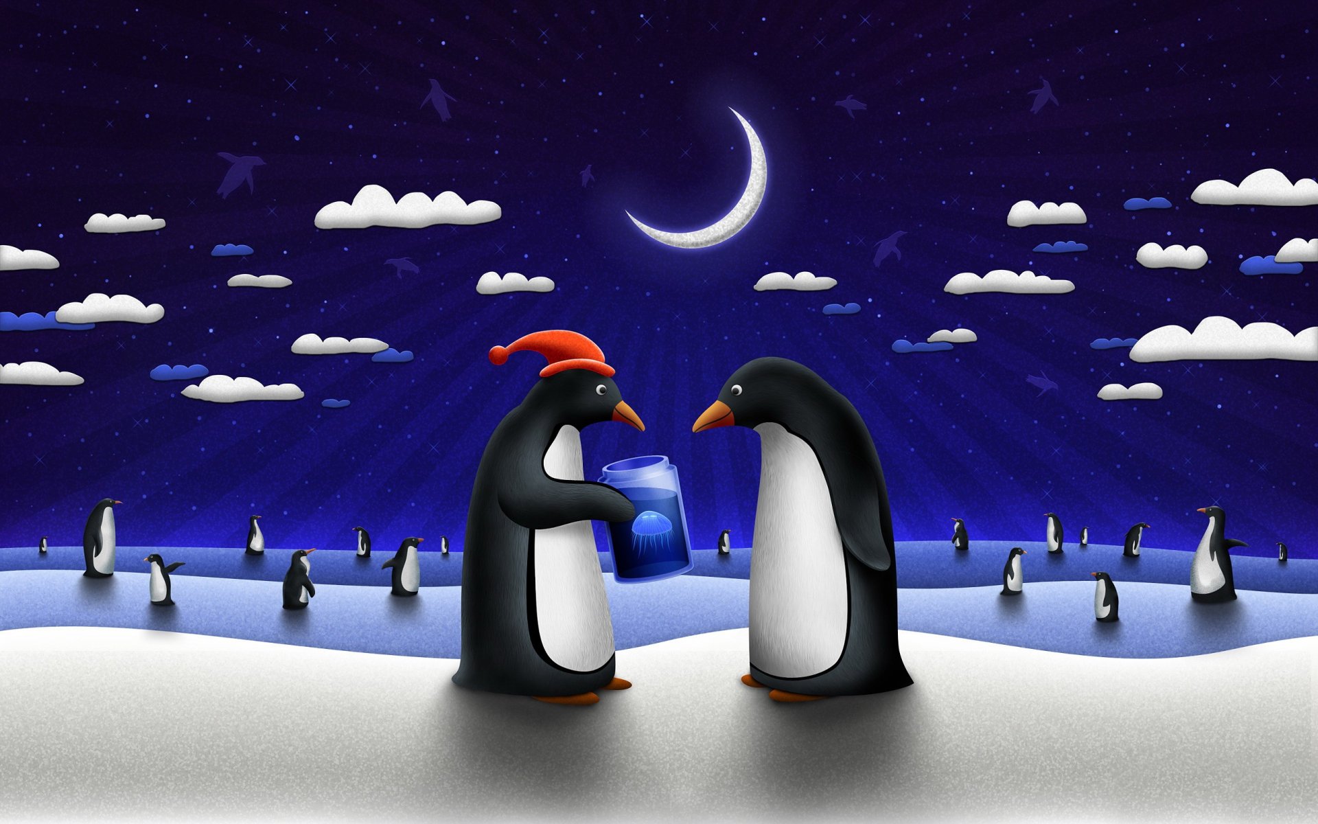 pinguine geschenk qualle neujahr