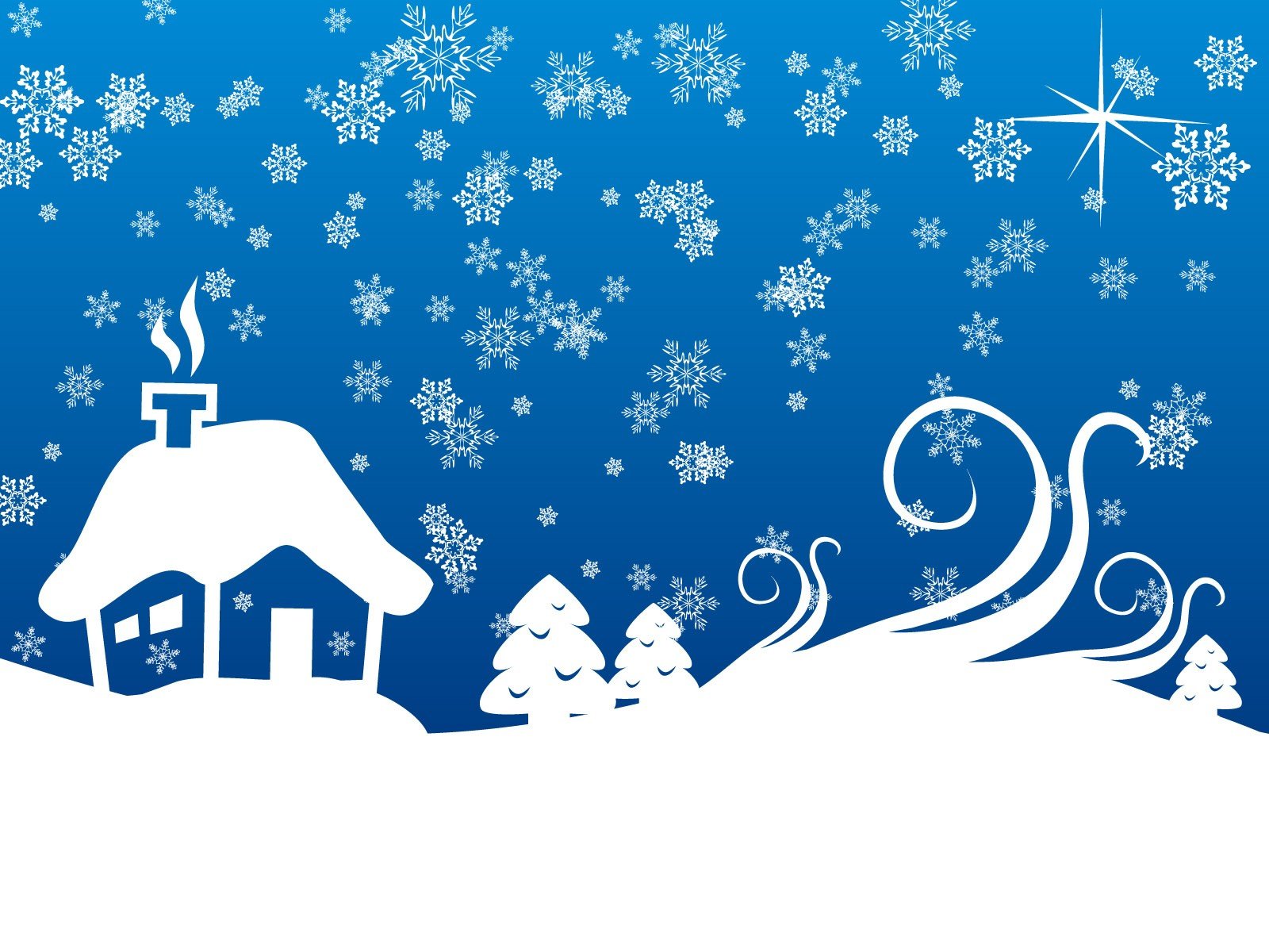 new year blue snowflakes house