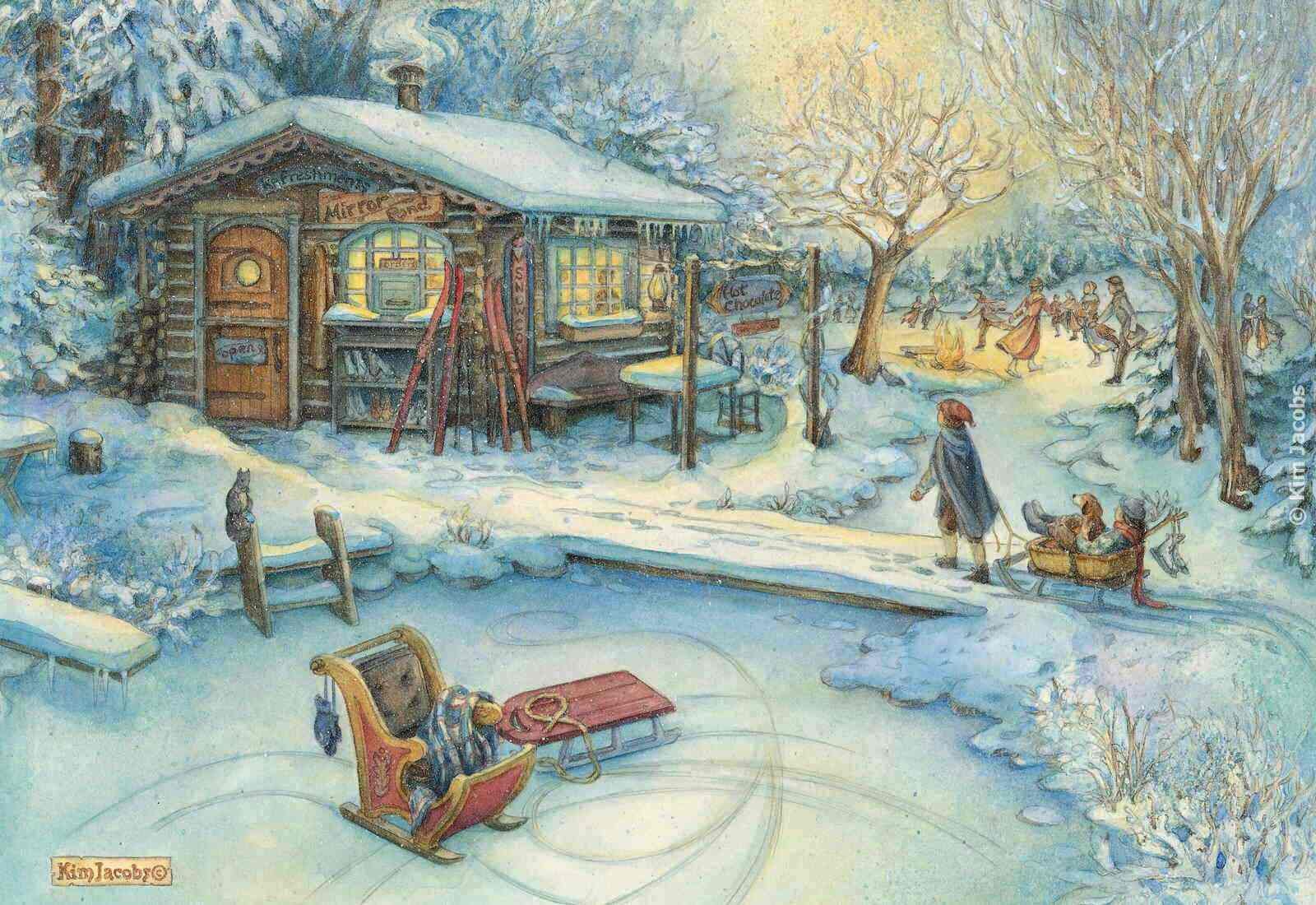 kim jacobs holiday children village sled house