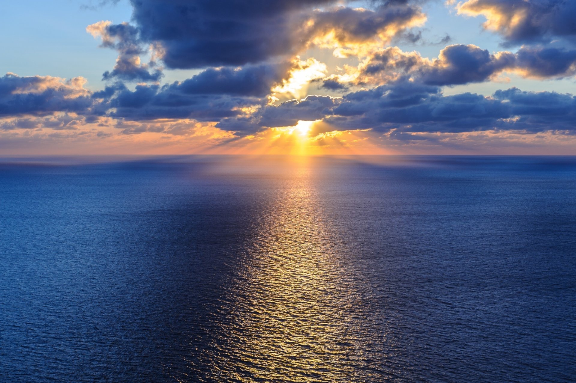 ozean wasser himmel sonne wolken horizont