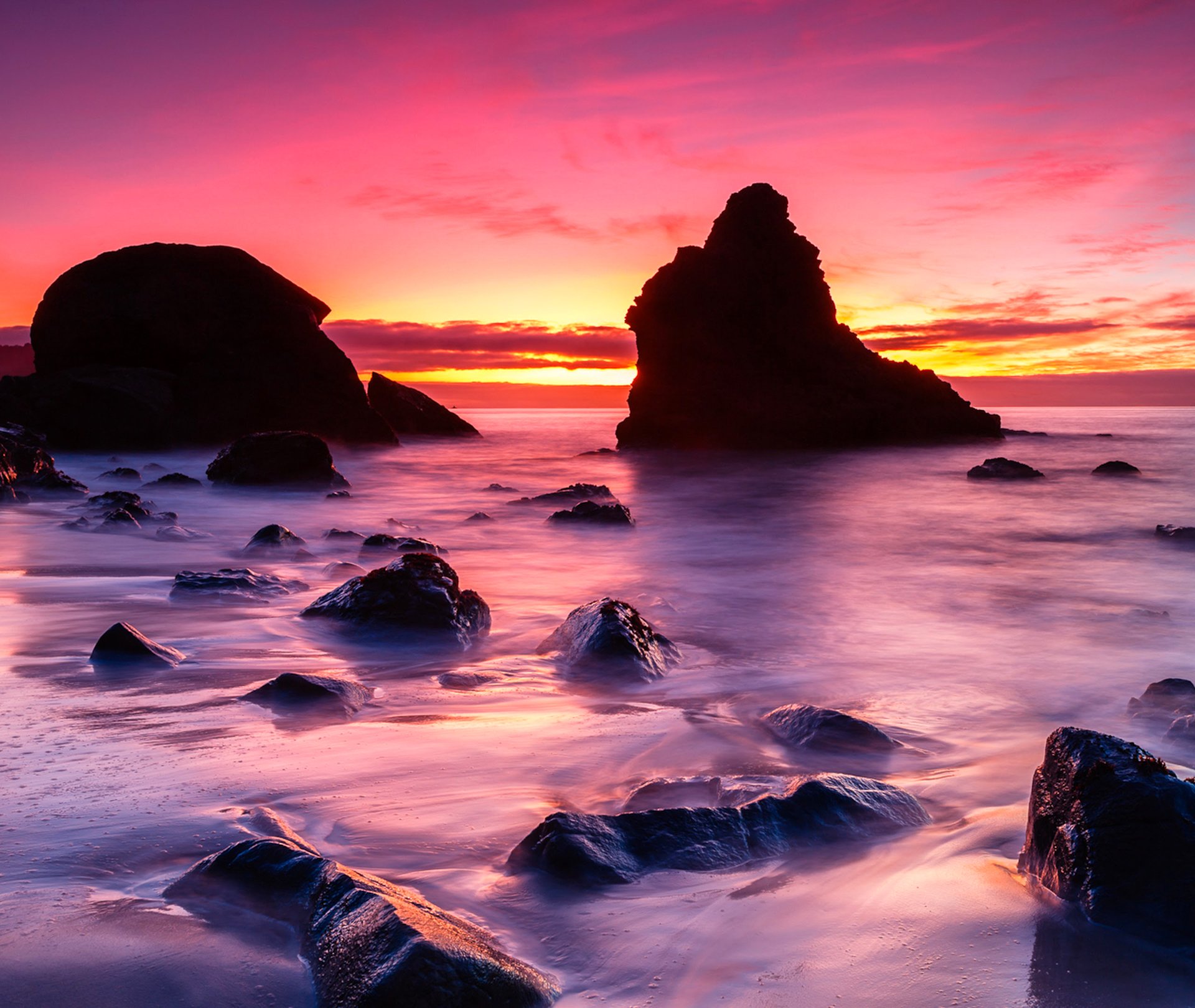 cielo nuvole tramonto bagliore mare rocce rocce