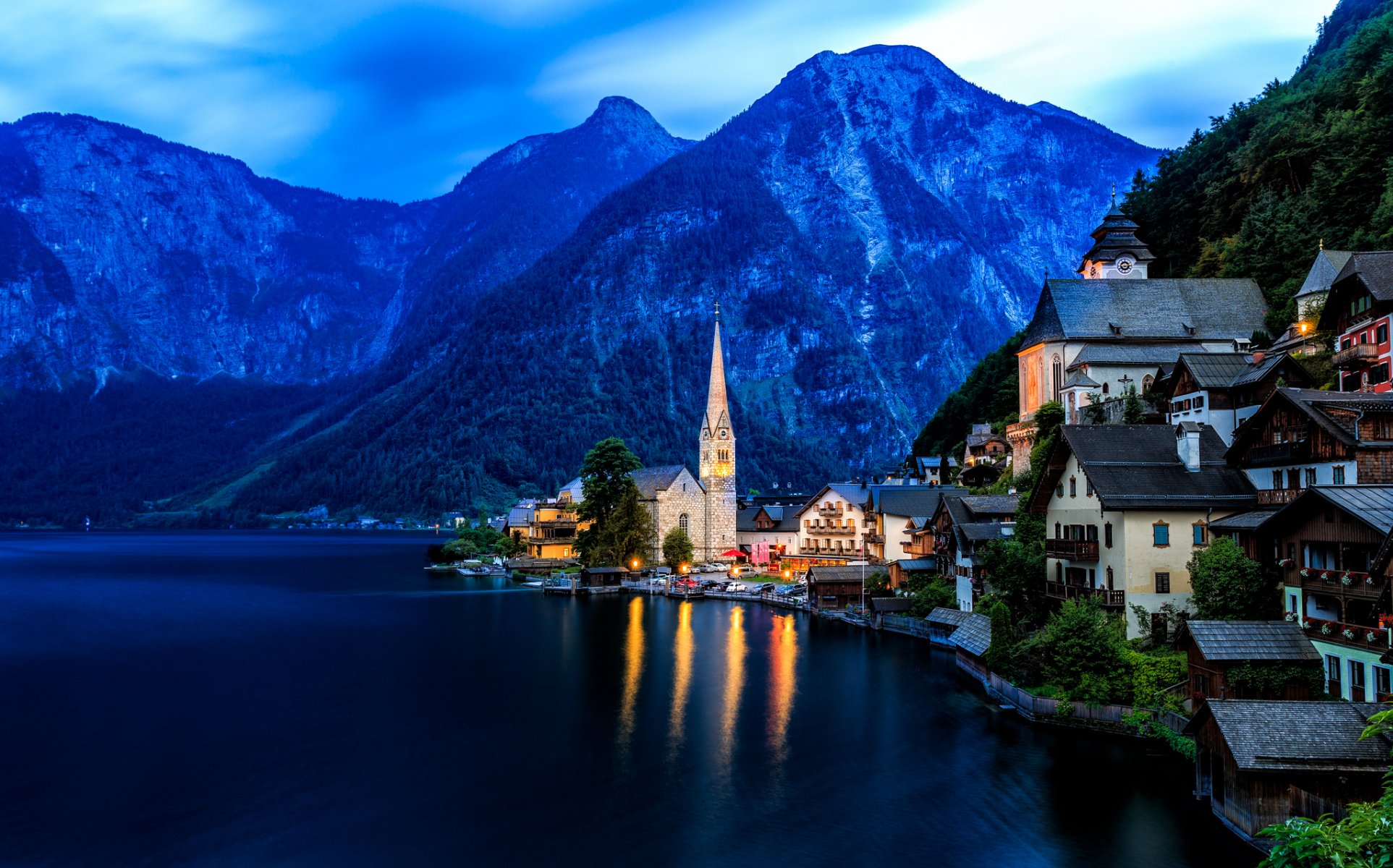 hallstatt austria lago hallstatt alpes lago hallstatt lago montañas casas