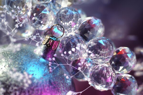 Unusual glass balls for Christmas tree decoration