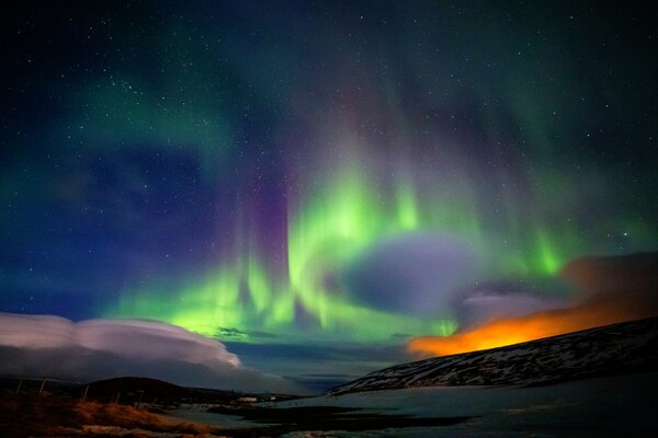 Nordlichter am Sternenhimmel