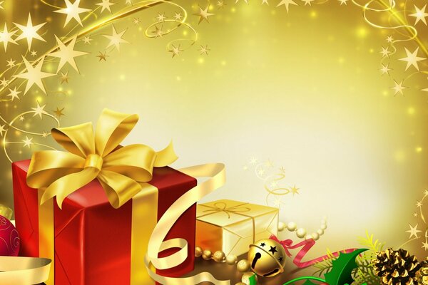 Hintergrund für Grußkarten mit Neujahrsgeschenk