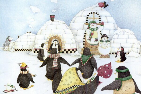 Bonhommes de neige vivent dans l Igloo