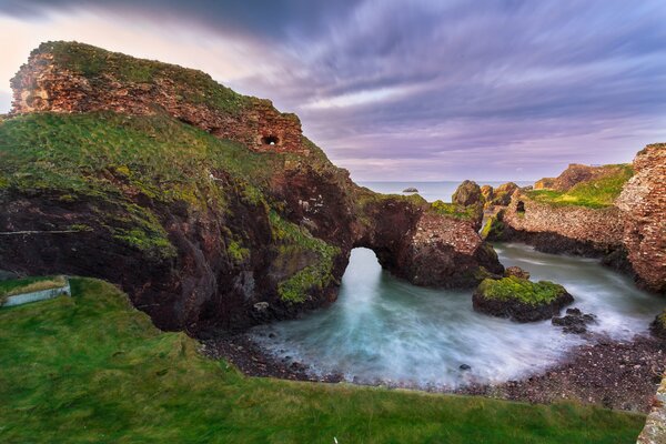 A beach among rocky shores