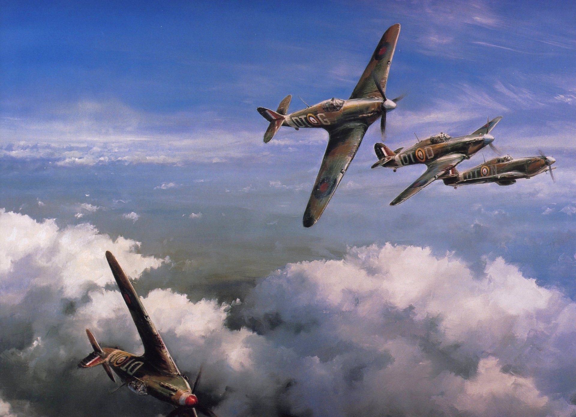 kunst himmel britisch single kämpfer hawker hurricane hawker hurricane ww2 zeichnung