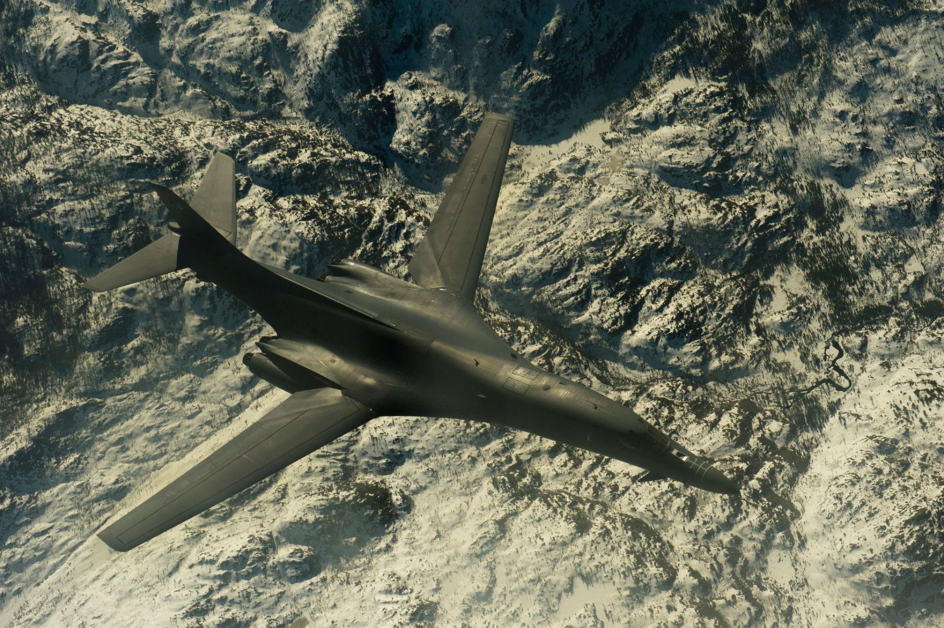 b-1b professione supersonico strategico bombardiere volo paesaggio