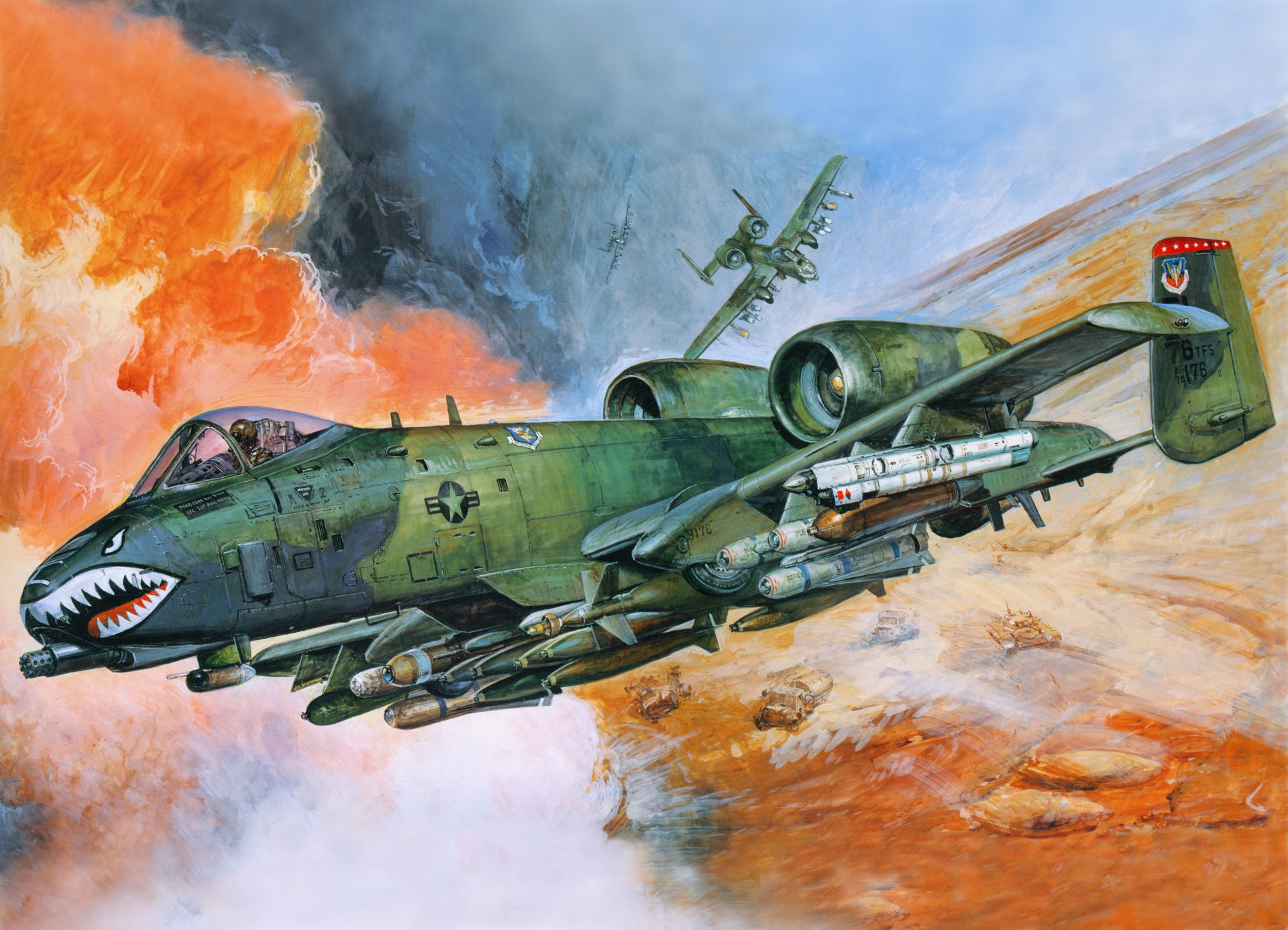 a-10 american attack plane aviation united states air force art