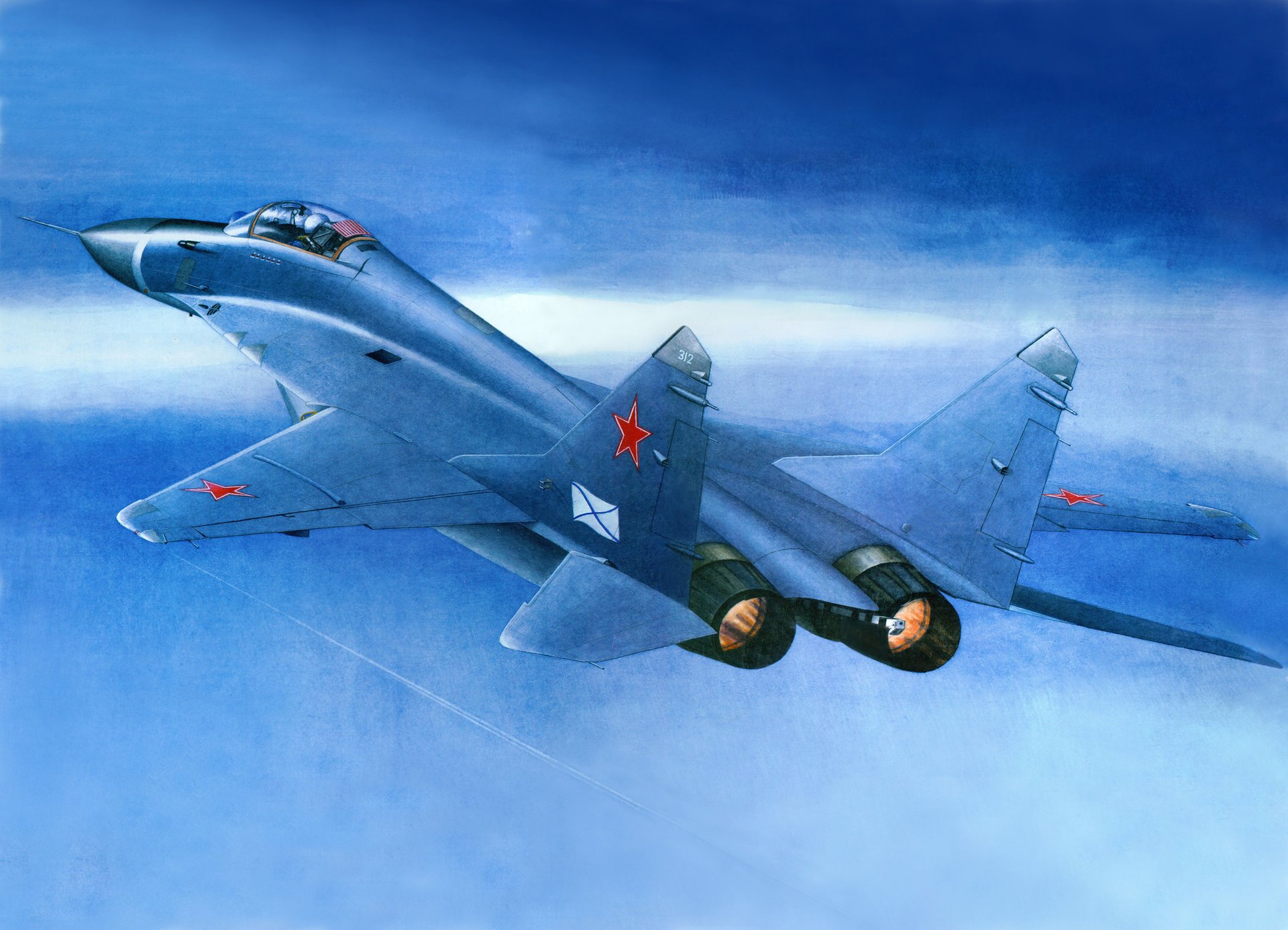 mig-29k russo deck fighter aircraft art