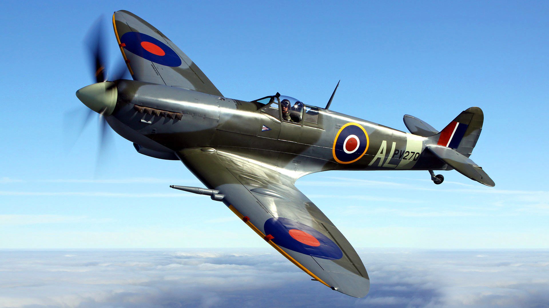 upermarine spitfire sky flight propeller airplane fighter interceptor scout spitfire