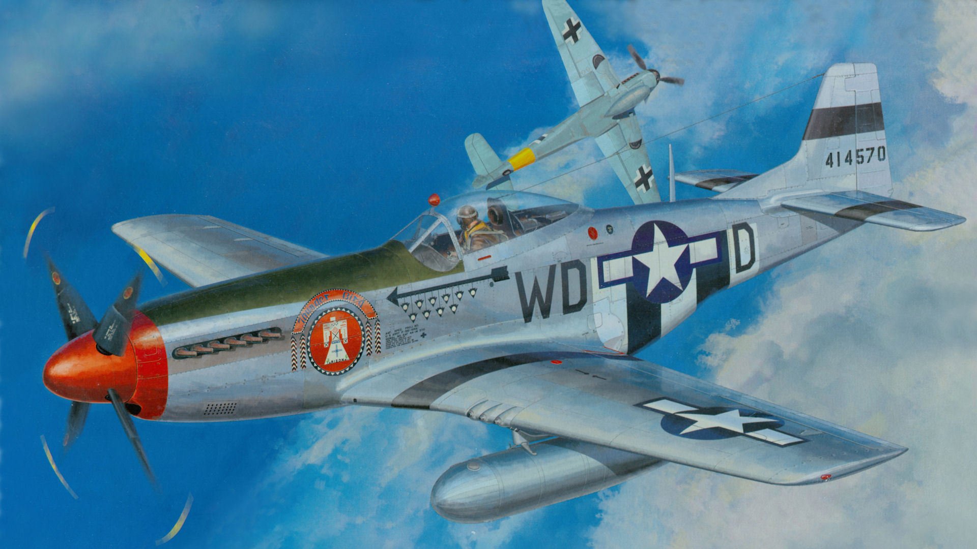 r-51d mustang americano assi bf-109 messer guerra mischia figura