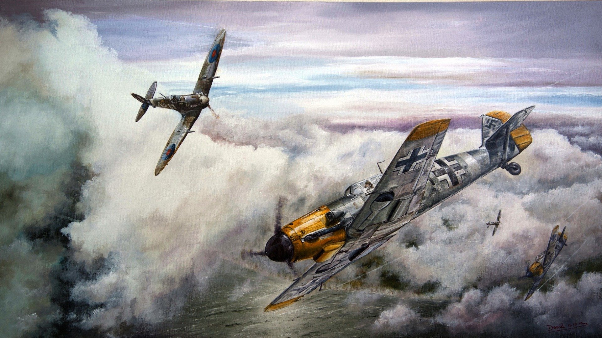 avión guerra combate cuerpo a cuerpo spitfire me 109 bf 109