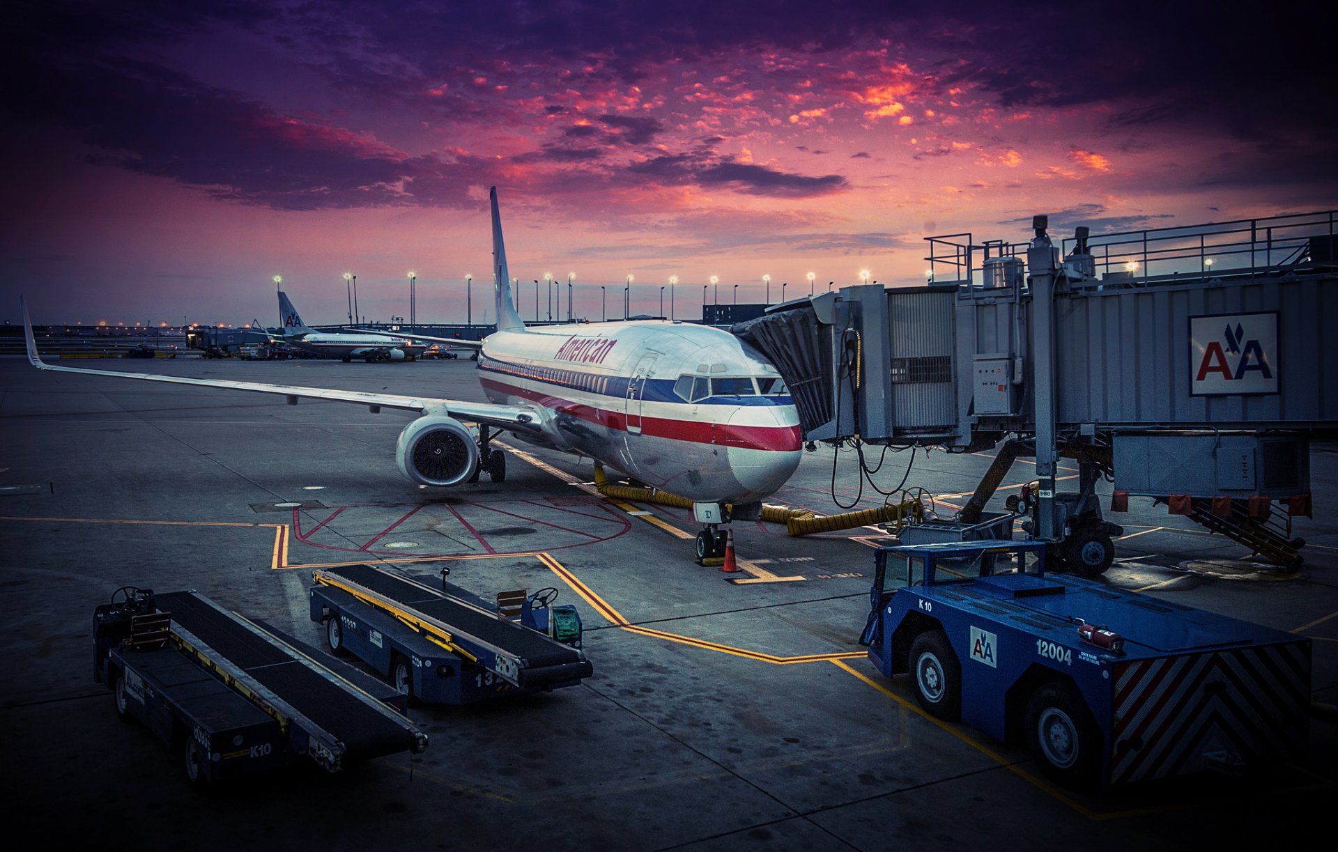 american airlines chicago états-unis avion aéroport aube