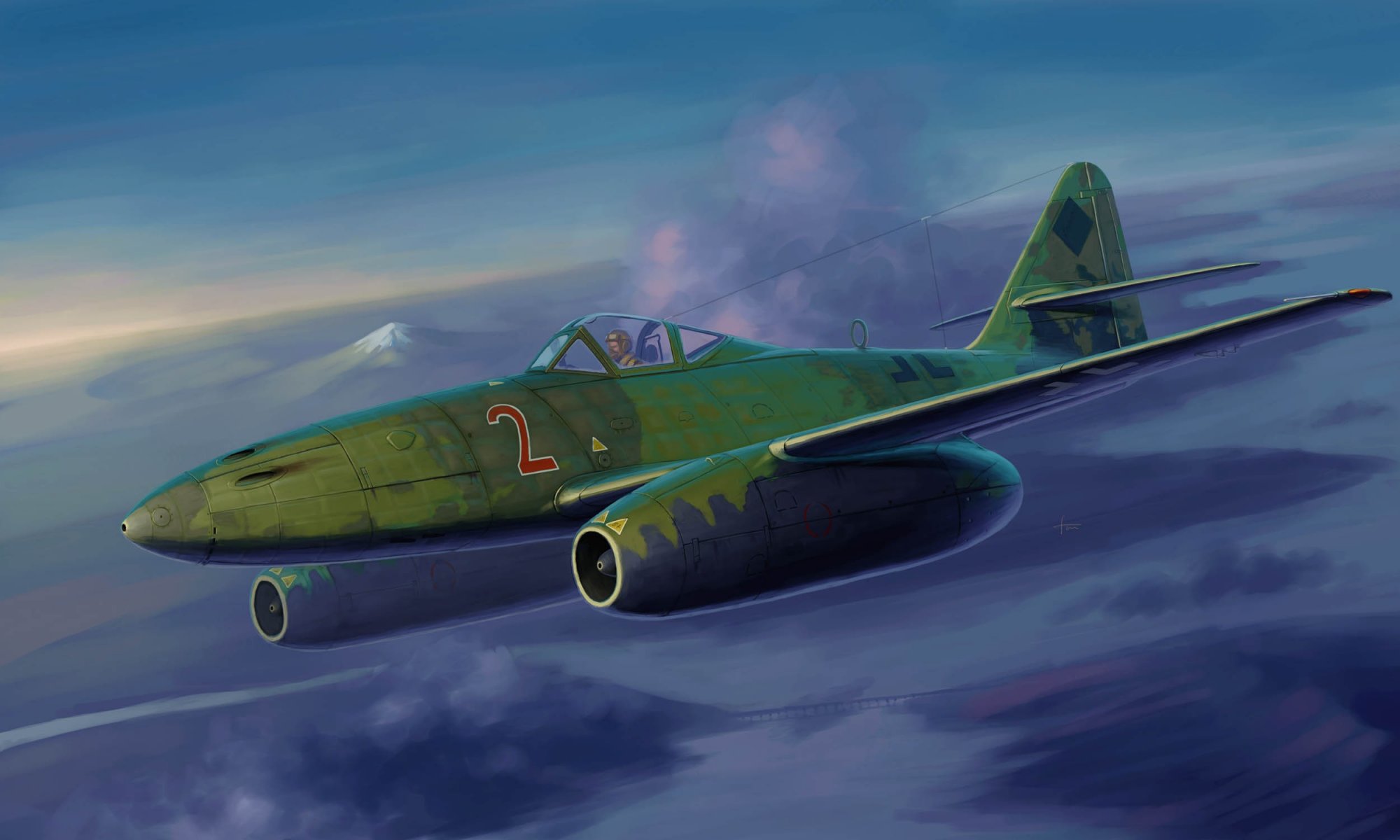 ciel messerschmitt me 0262 a-1a messerschmitt schwalbe hirondelle allemand jet chasseur bombardier et avion de reconnaissance seconde guerre mondiale dessin