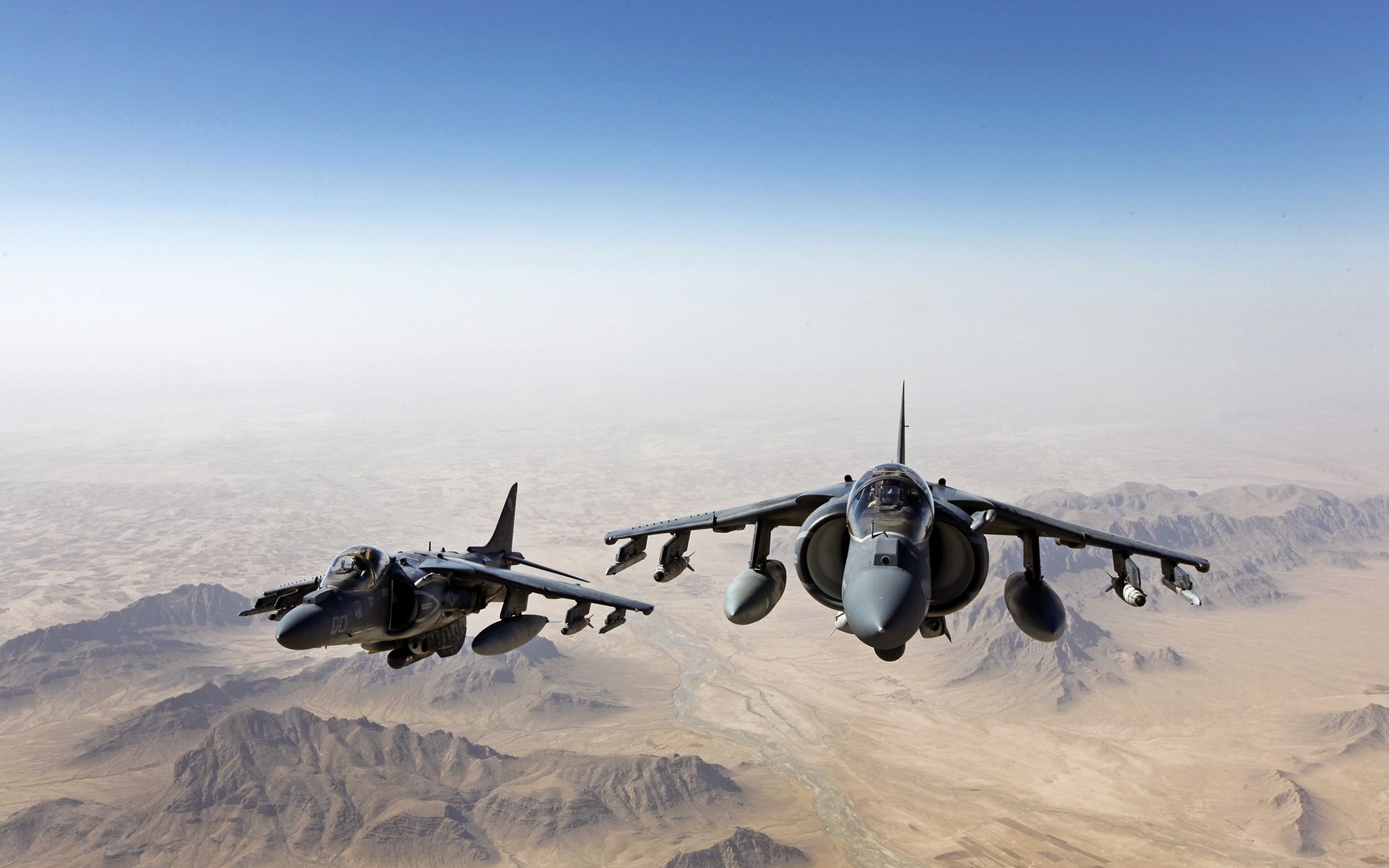 av-8b harriers stormtroopers fighters the pair flight land mountain