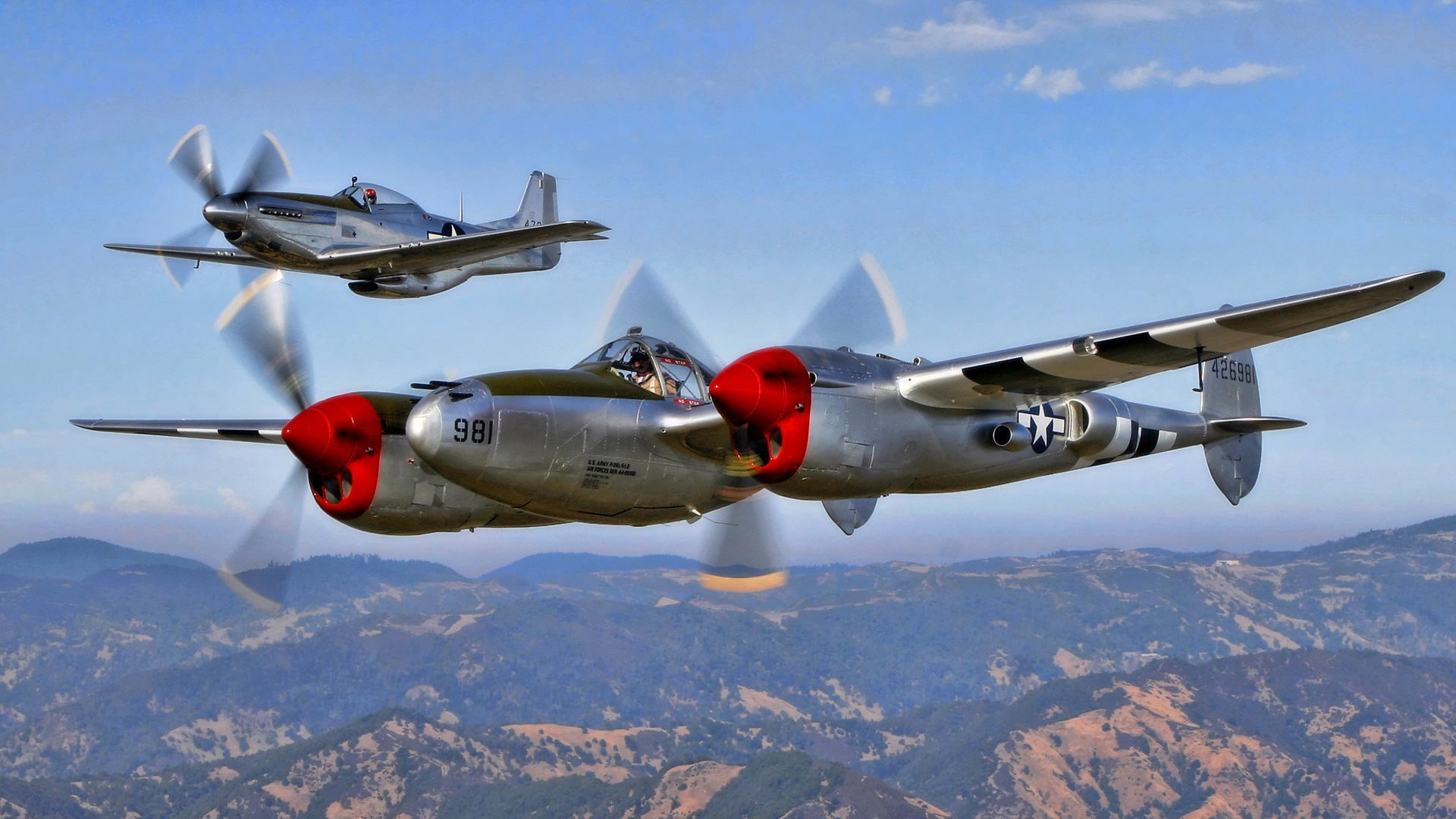 nord america r-51 r-38g mustang illuminazione fighter ww2 volo cielo pilota elica terra