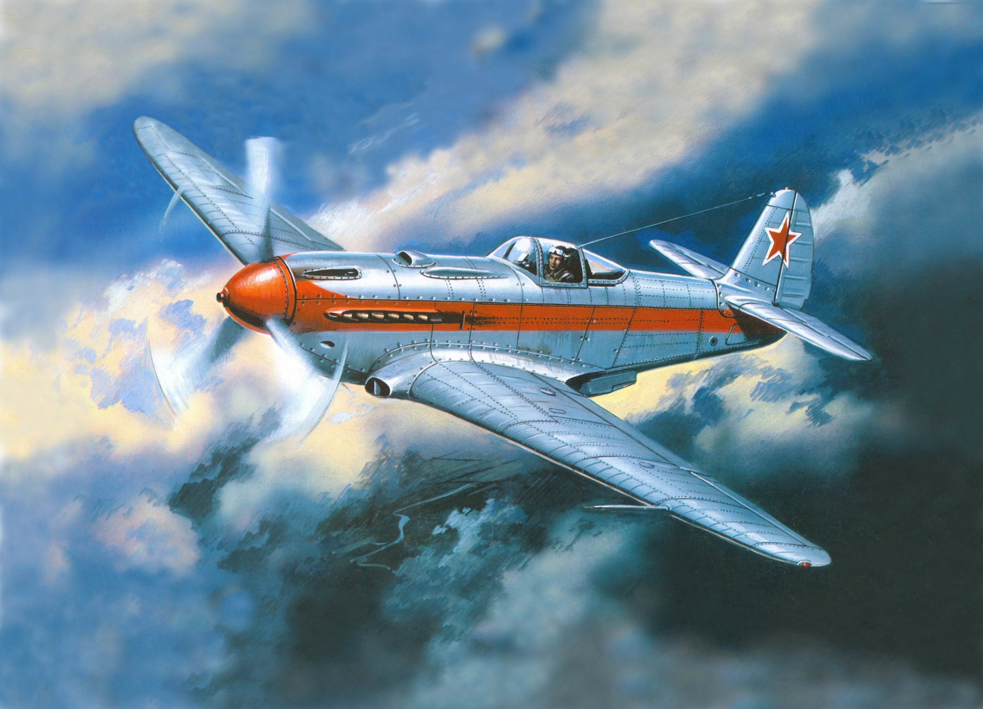 art sky clouds plane soviet fighter reference bob picture