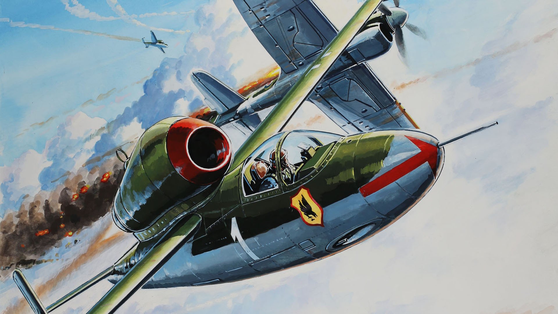 heinkel il 162 volksjager chasseur à réaction monomoteur allemand salamandre figure spatza luftwaffe