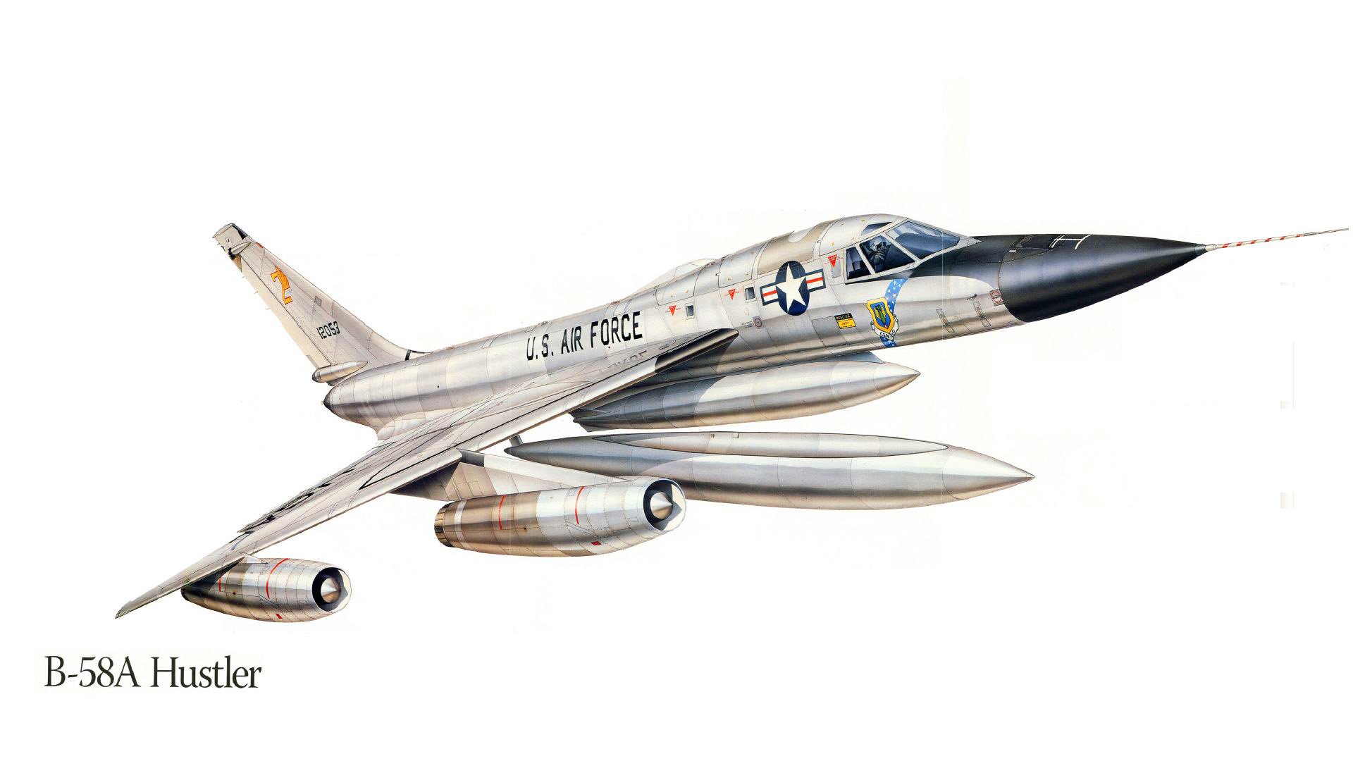 b-58 bombardiere aereo usa disegno