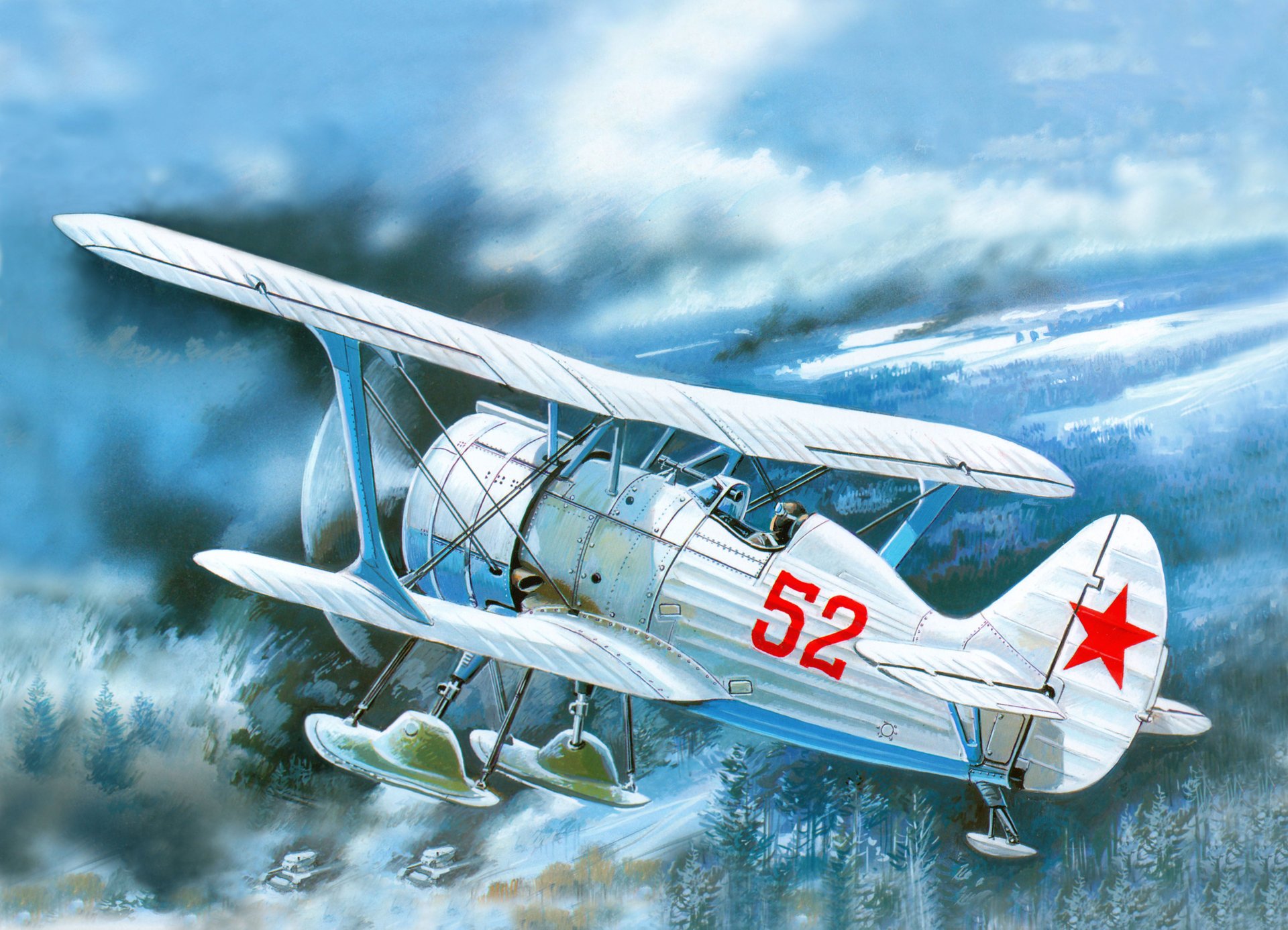 art sky and-15bis soviet fighter land forest tanks picture