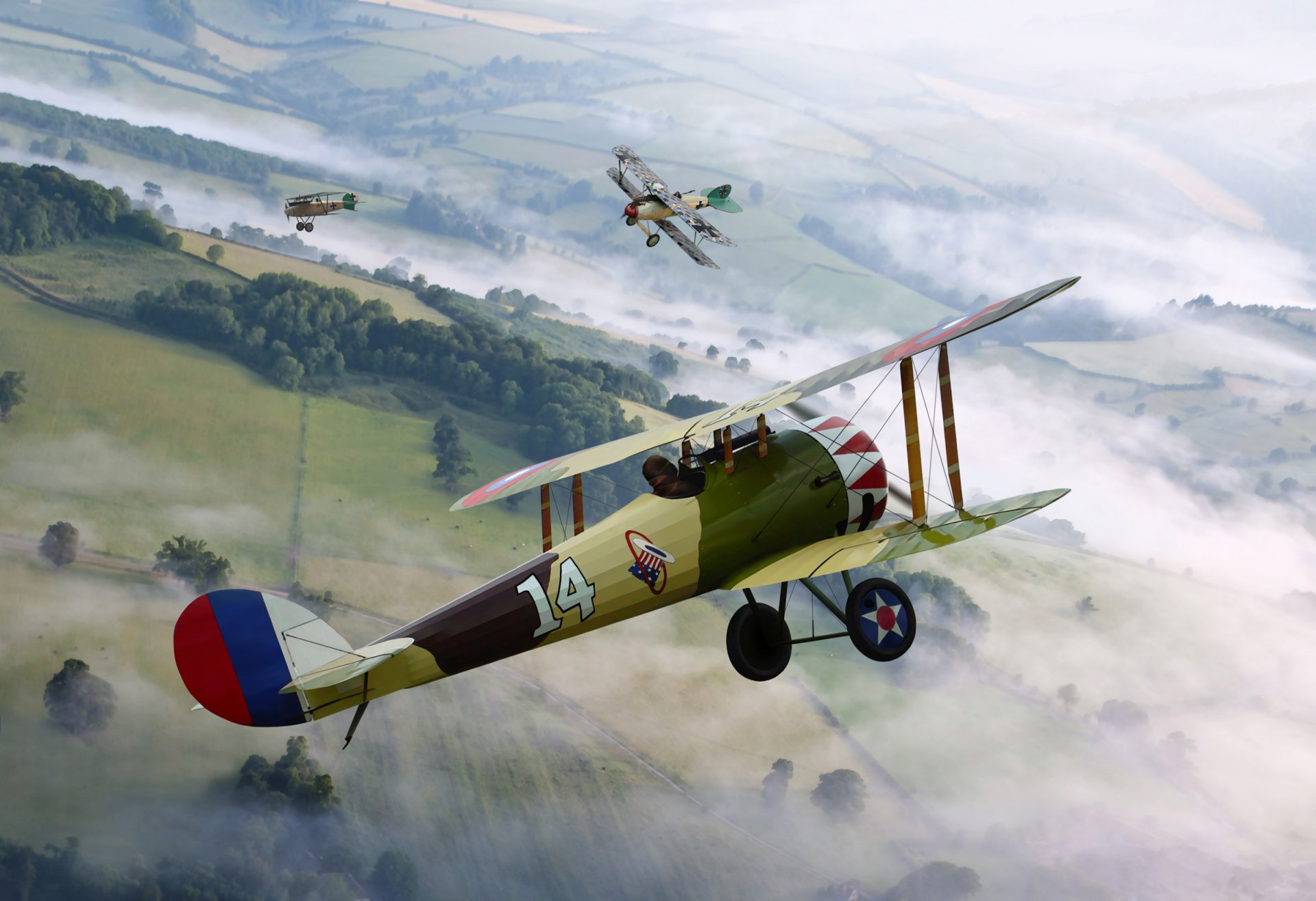 arte cielo aire combate combatientes británico havilland dh de 5 y alemán albatros di / d. ii ww1 figura