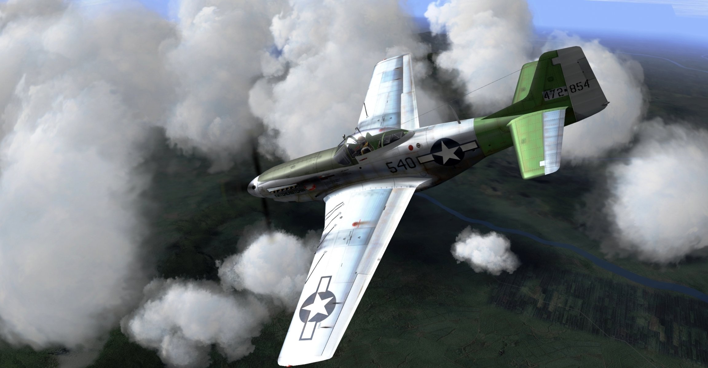 arte cielo nord america p-51 mustang americano singolo combattente ww2 figura