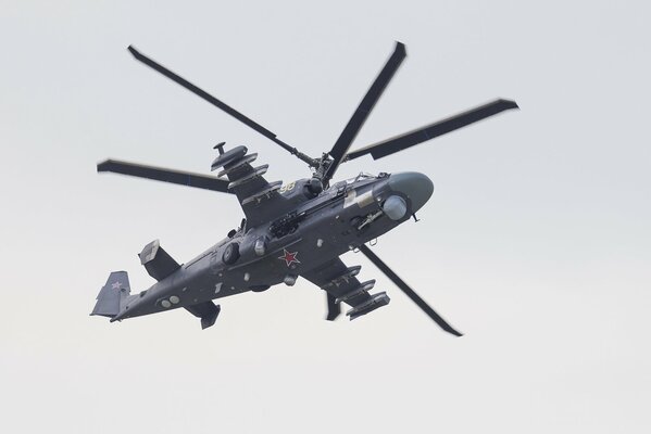 Russian Alligator ka-52 attack helicopter