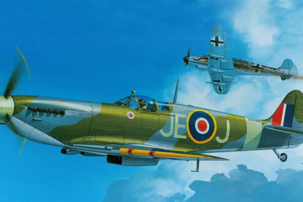 Combattant anglais de la seconde guerre mondiale bf-109