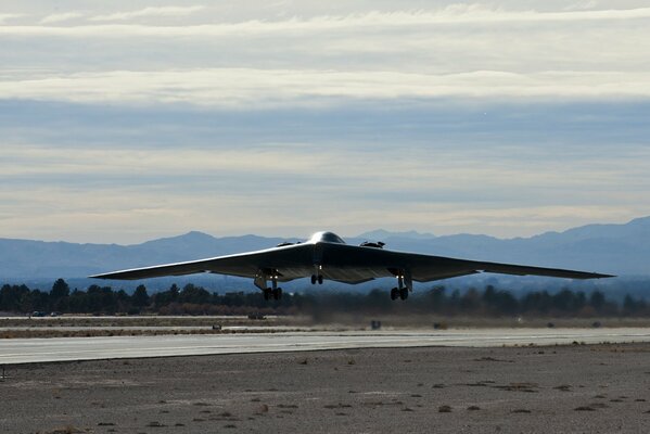 Majestic bomber takes off from the airfield