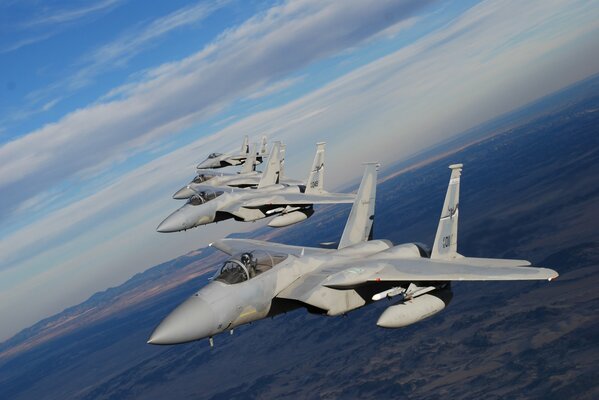 Group flight of American fighters