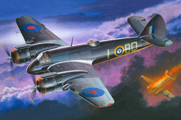 Dessin de l anglais Bristol Beaufighter