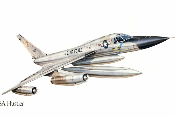 Figure American B-58 bomber