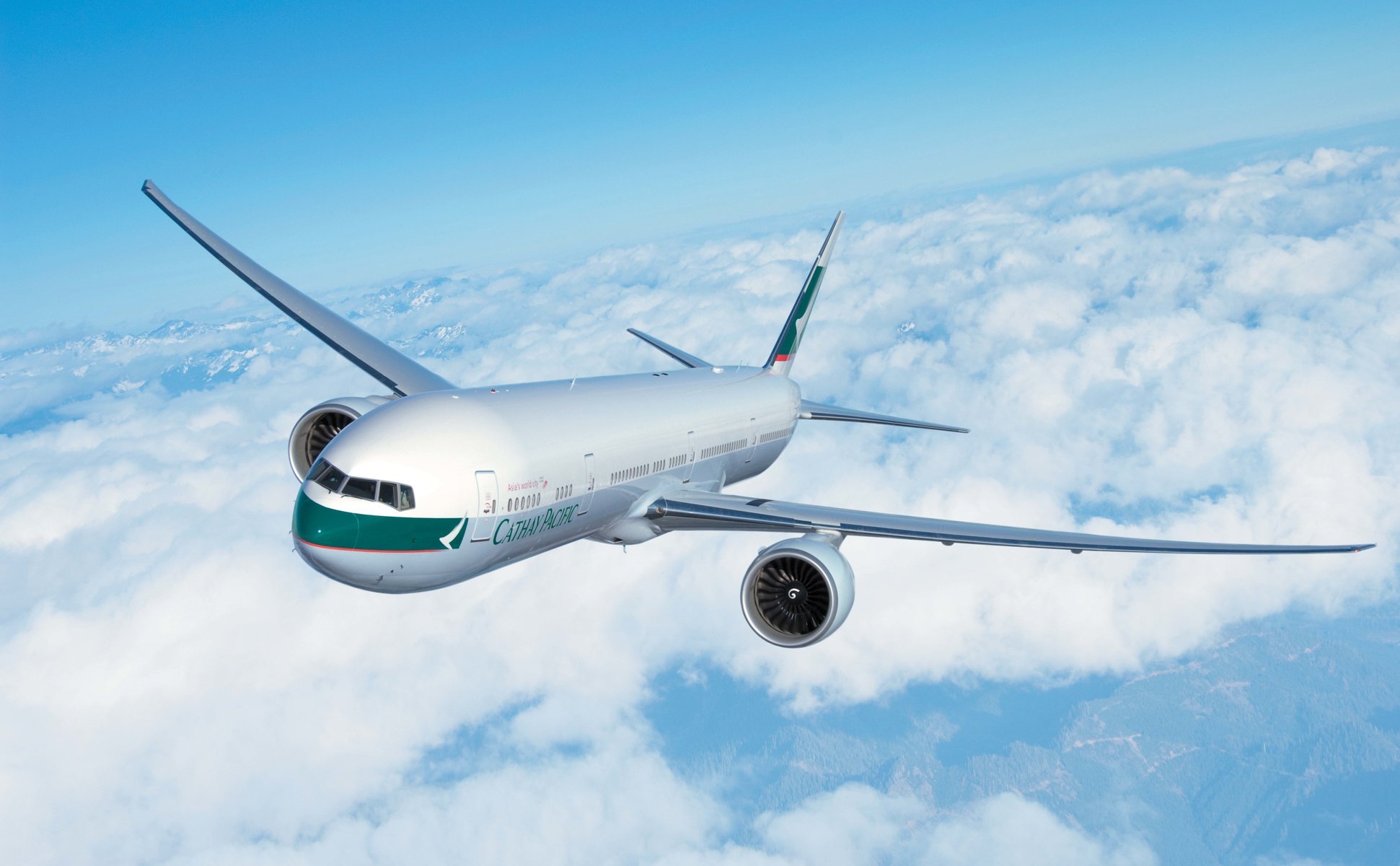 cathay pacific airbus a330 aereo in aria cielo vola nuvole ali aviazione