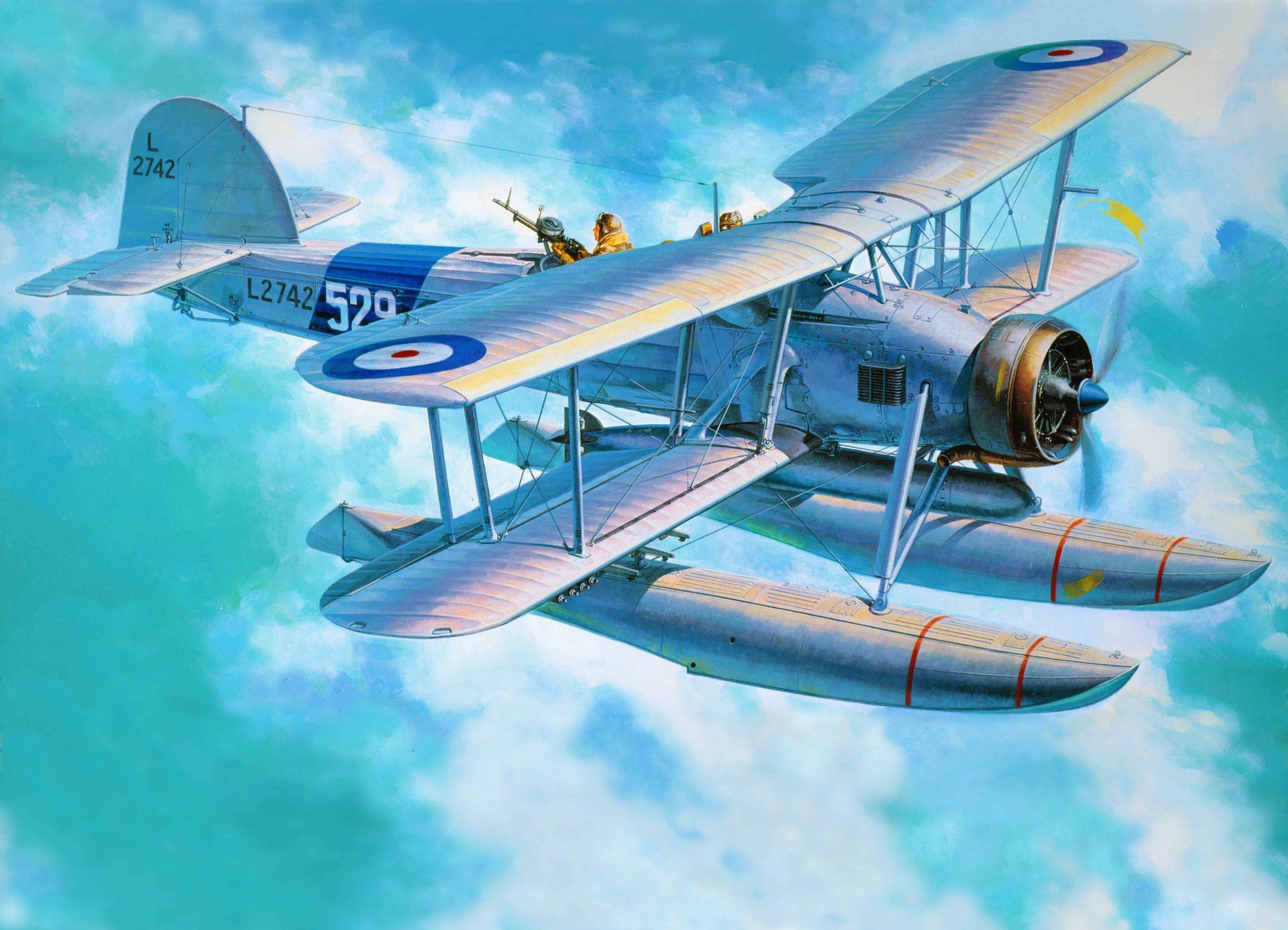 arte avión fairey swordfish británico torpedero bombardero ww2