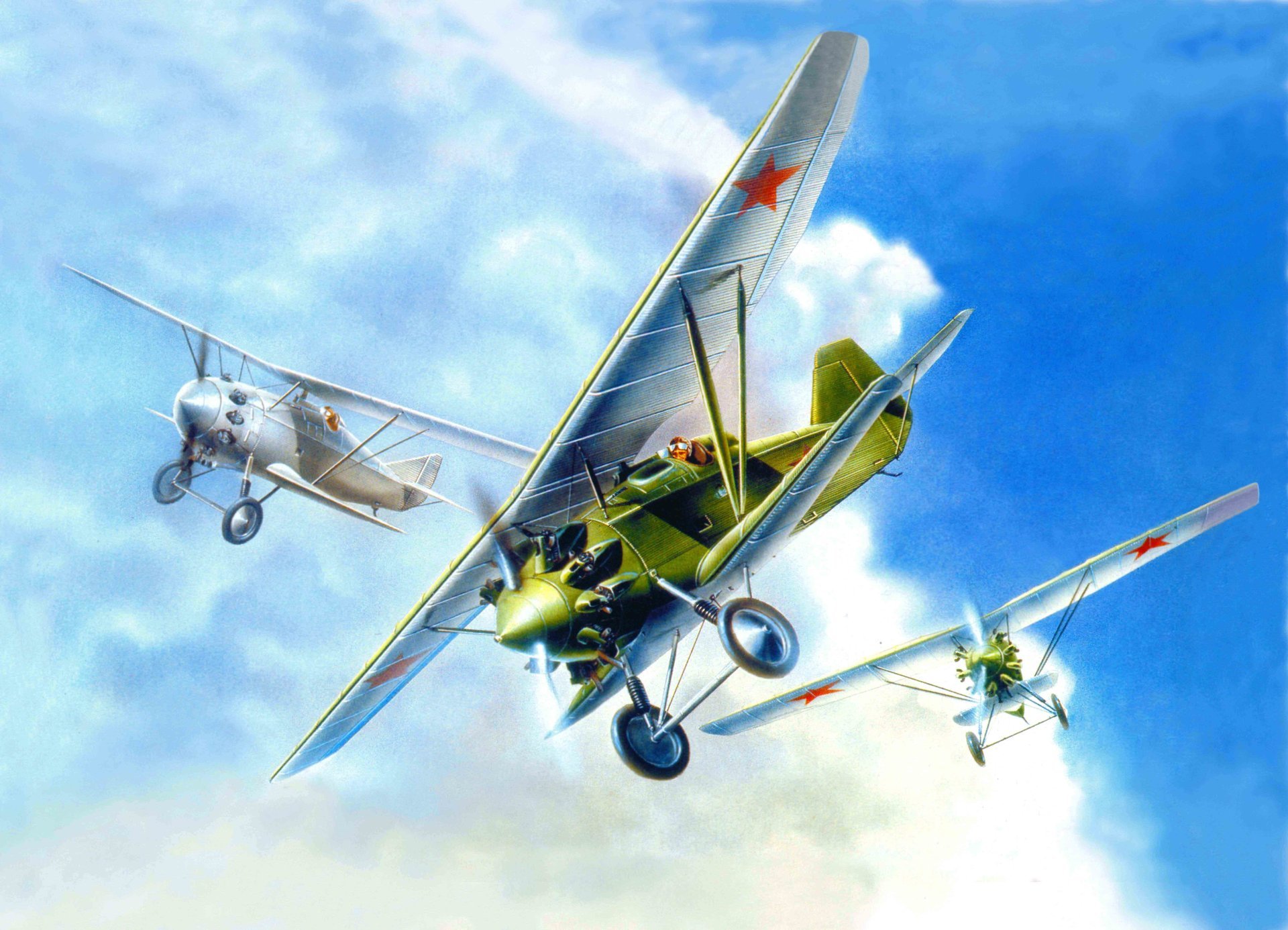 kunst flugzeug i-4 ant-5 sowjetisch einzel der 1927 entwickelte kampfjet wurde zum ersten flugzeug das von paul suchy entworfen wurde das serienmäßig gebaut wurde russische flügel die udssr-luftwaffe