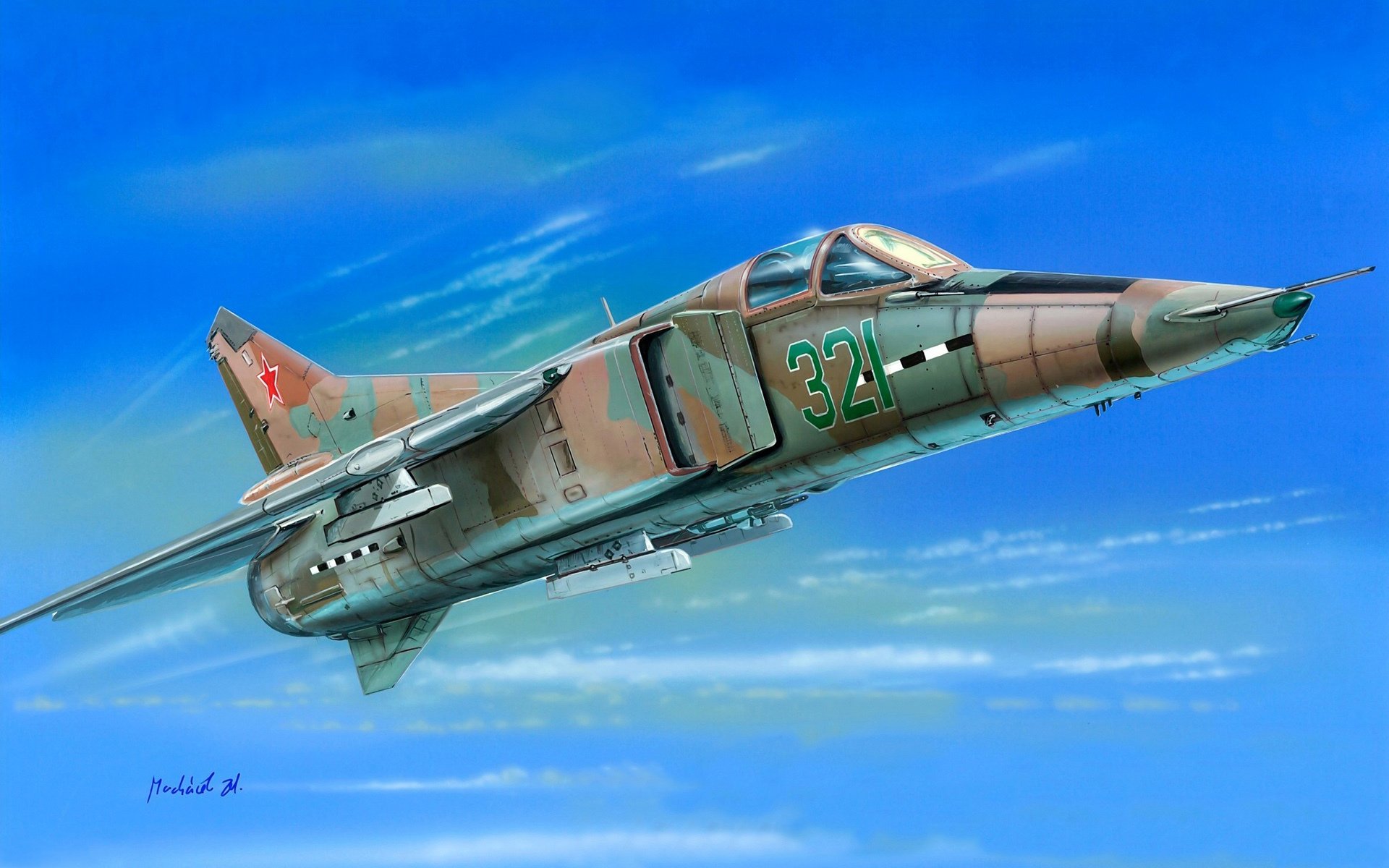 art samolot mig 23b radziecki myśliwiec bombowiec wyposażony w analogowy system nawigacyjny sokol-23 deweloper okb mikojan gurewicz siły powietrzne zsrr