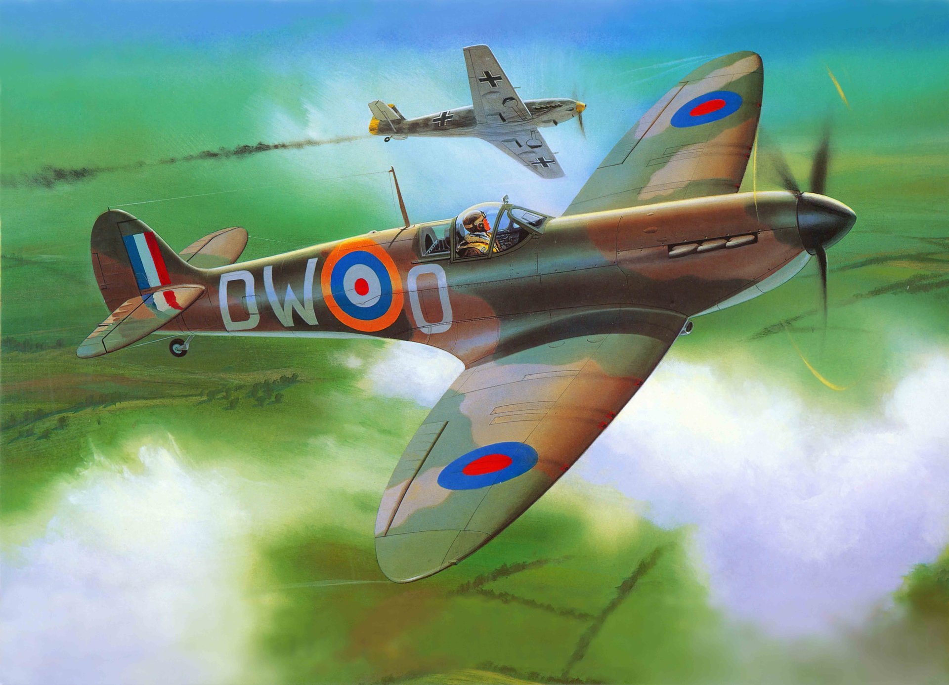 arte aereo supermarine spitfire spitfire inglese caccia intercettore scout ww2