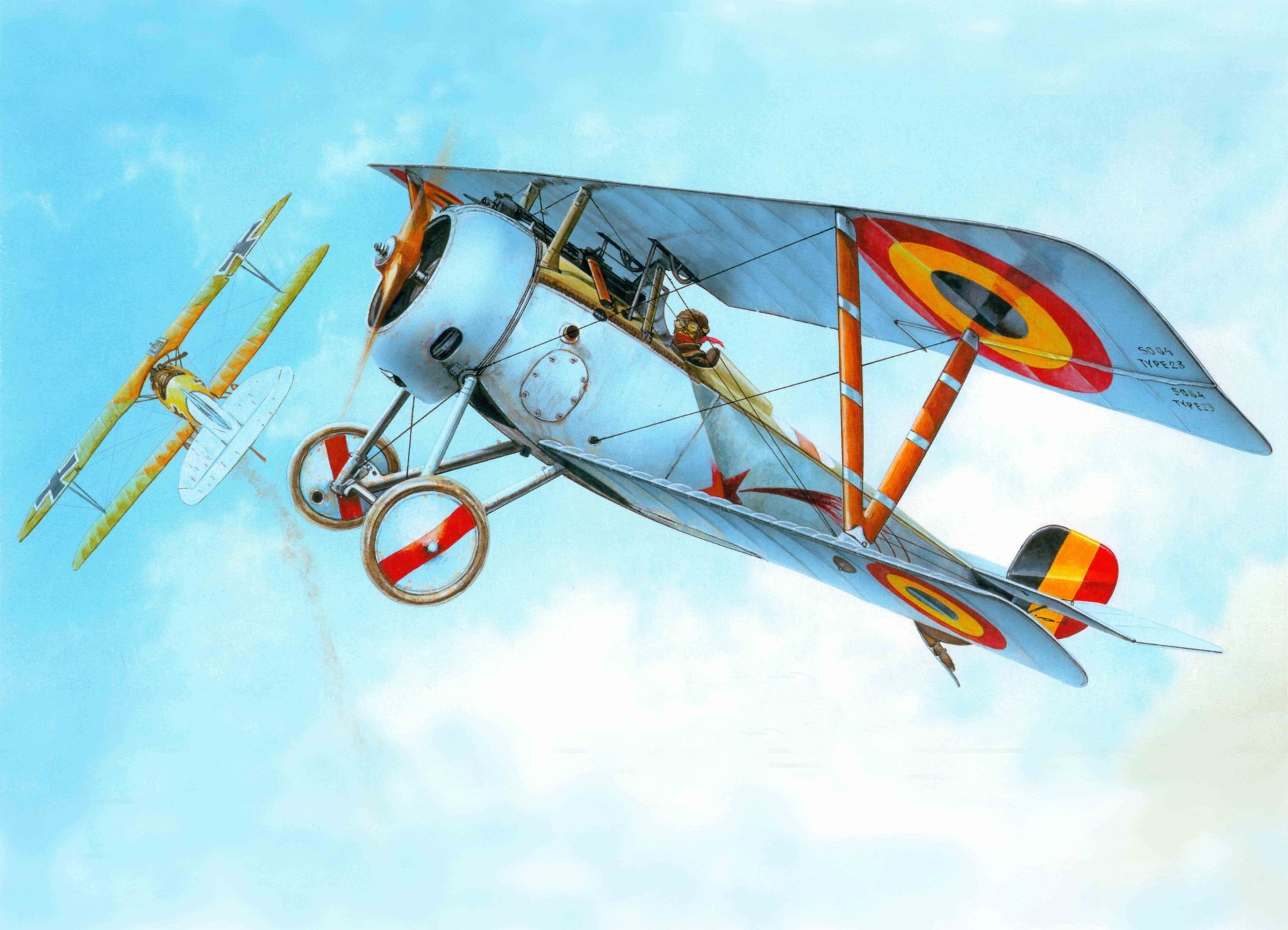 kunst flugzeug nieuport ni-23 französisch kampfjet firma nieuport delage teilgenommen während zeiten erster weltkrieg erster weltkrieg