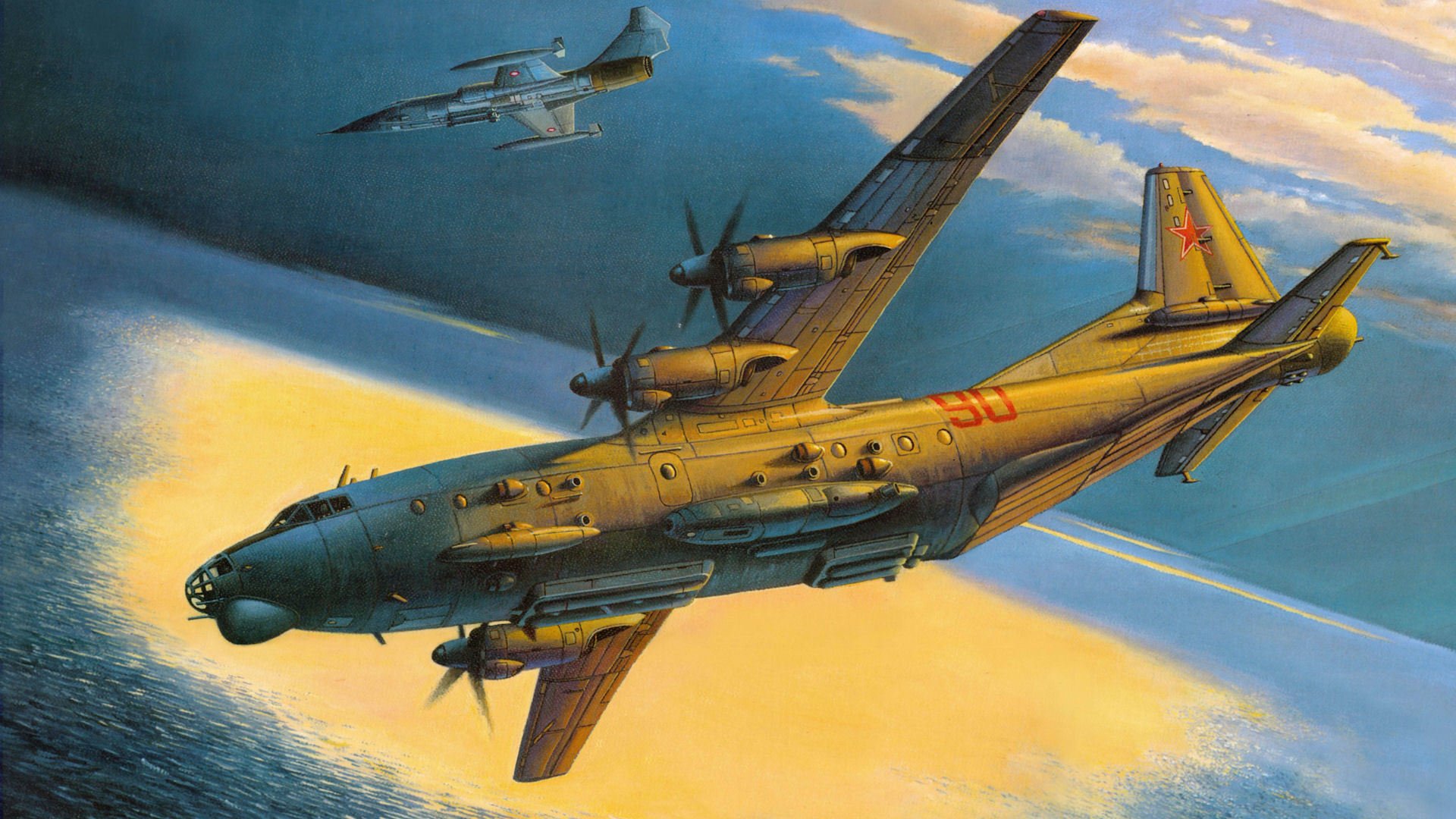 an-12BK-PPS jammers lockheed f-104 fighter drawing interception