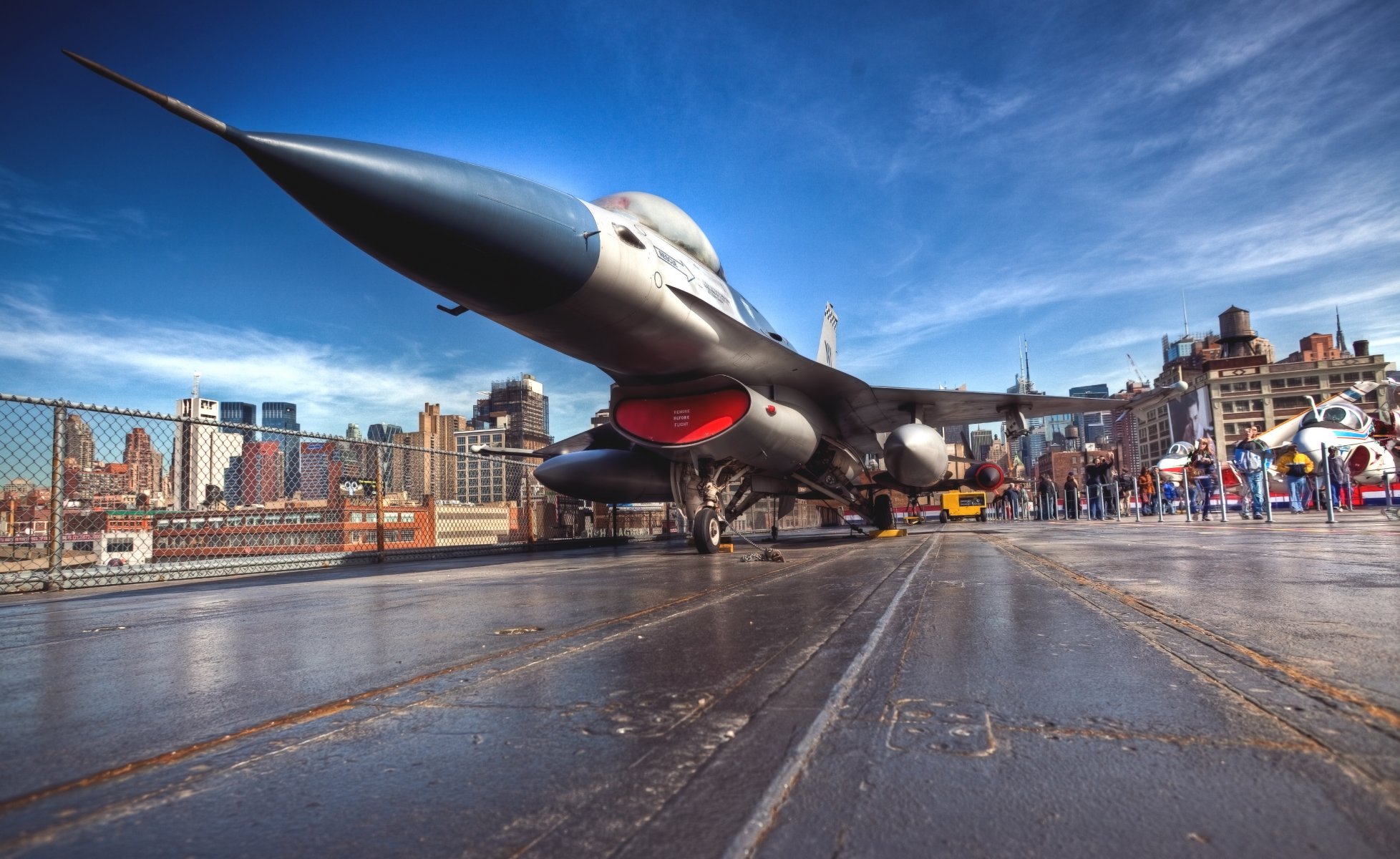 f 16a f 16 a single multi-purpose fighter plane air force new york the carrier town day