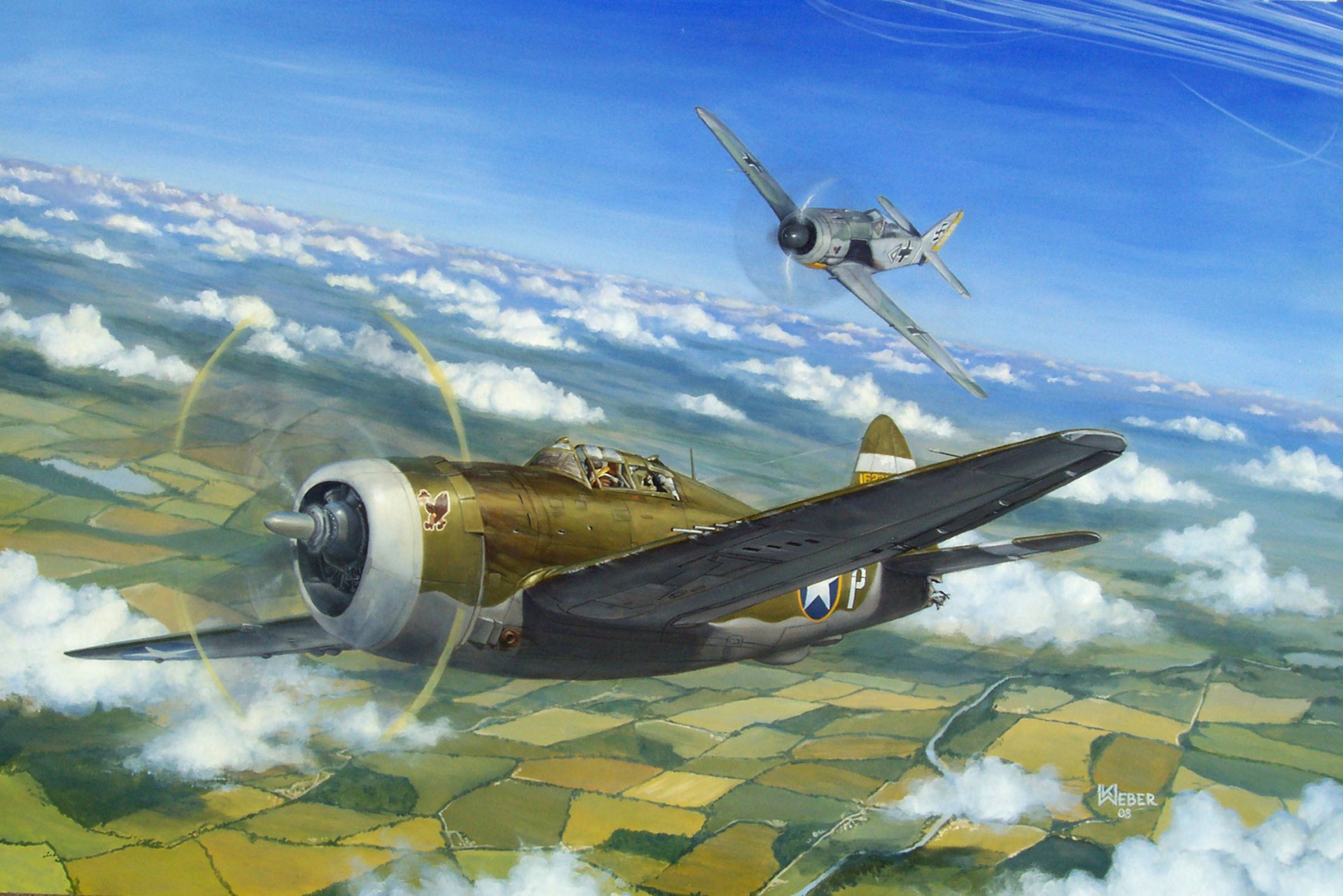 art sky dogfight fighters american brewster f2a buffalo german messerschmitt bf 109 ww2 picture