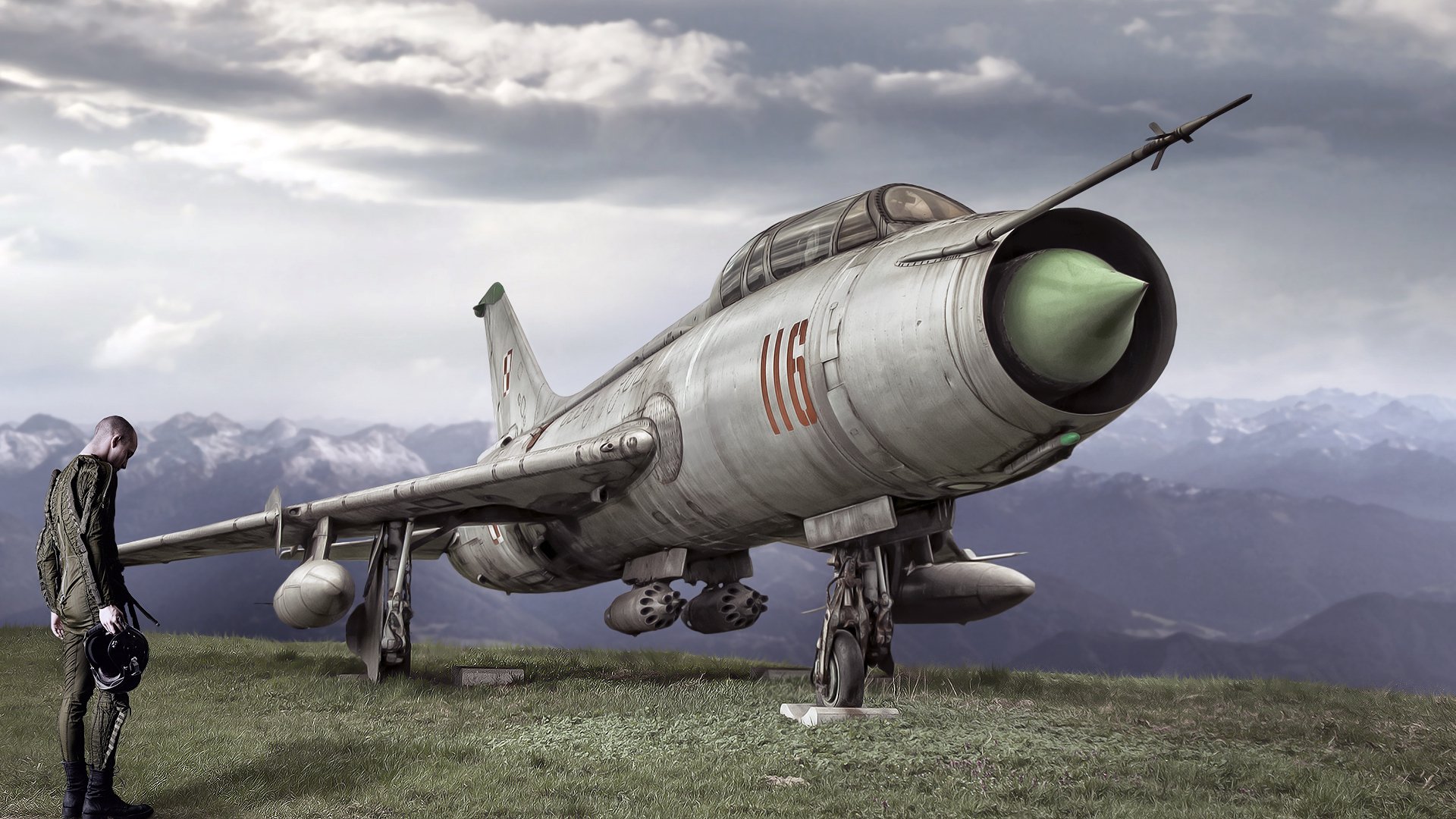 su-7 flugzeug mann kreativ