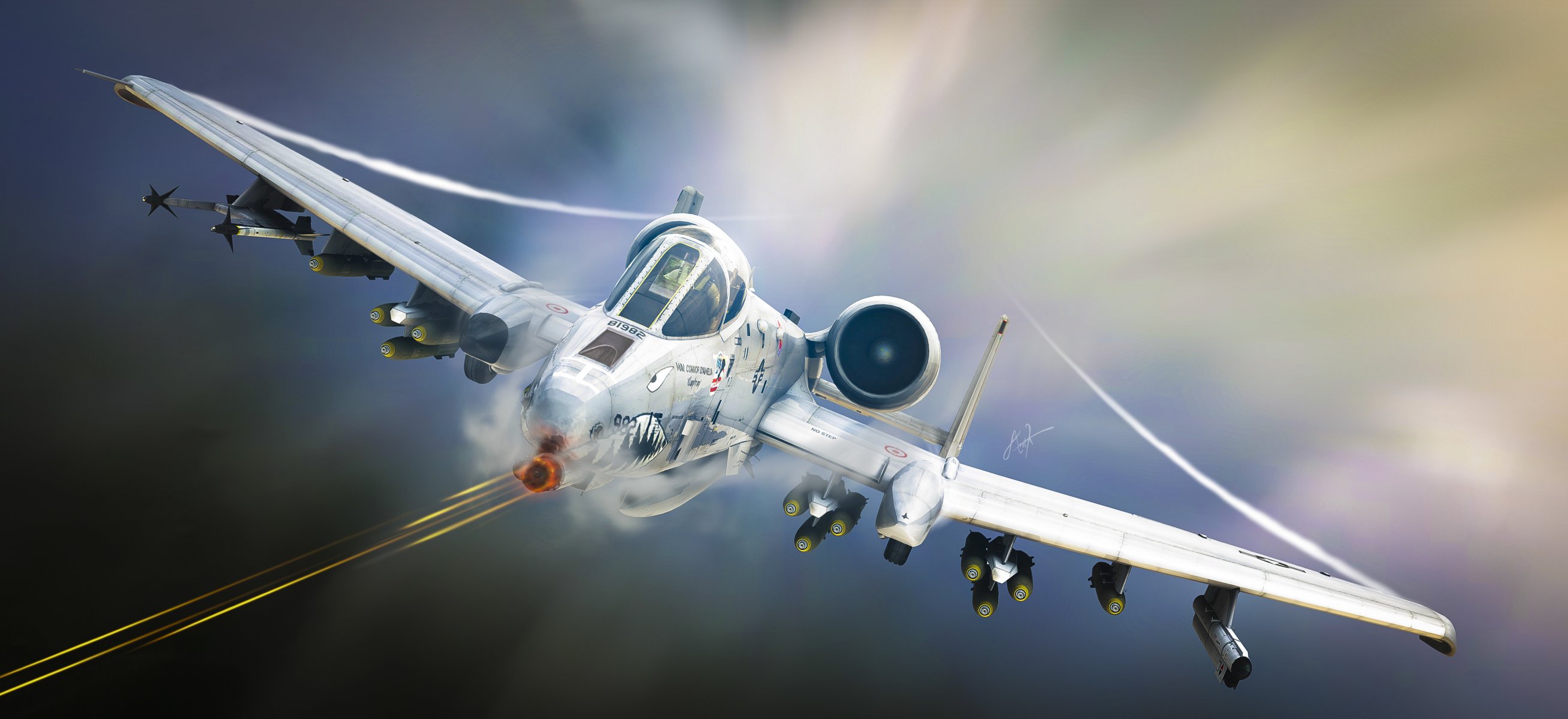 a-10 tankbuster attack plane aviation art